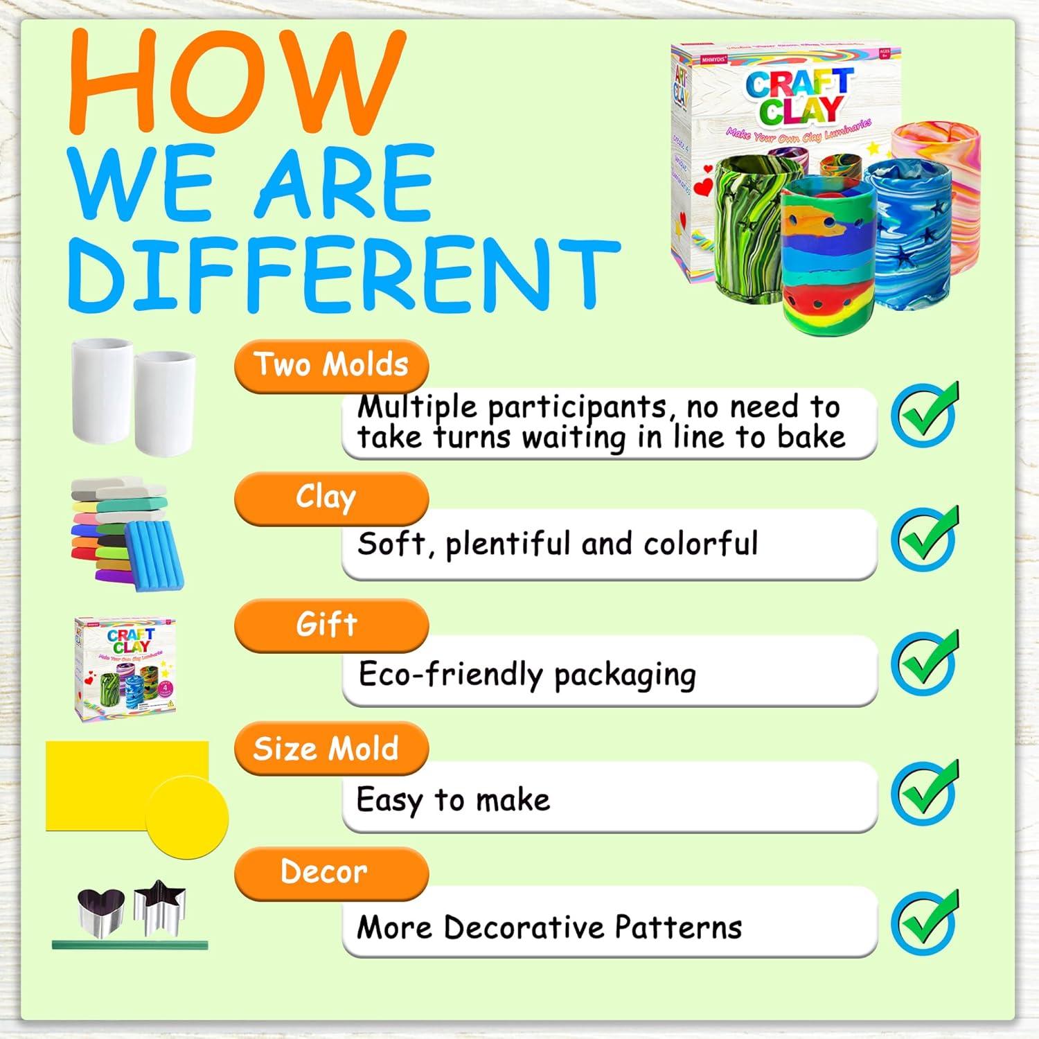 Kit de Luminarios de Arcilla MHMYDIS - Manualidades Creativas 47 Piezas