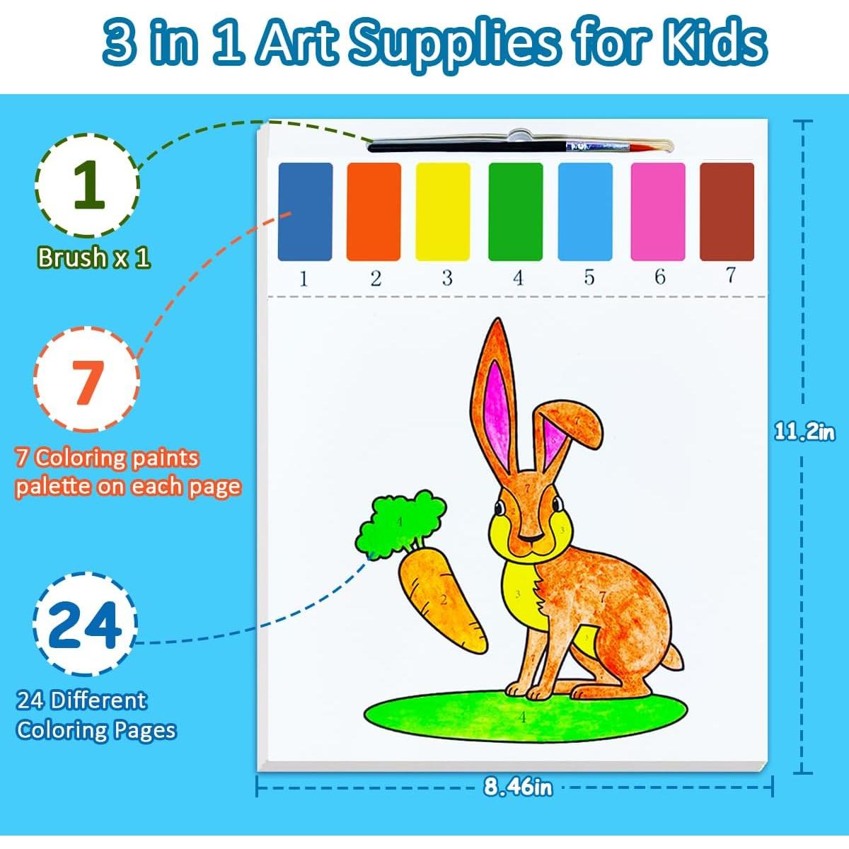 BAOXUE Libro de Colorear Acuarela 24 Páginas Animales