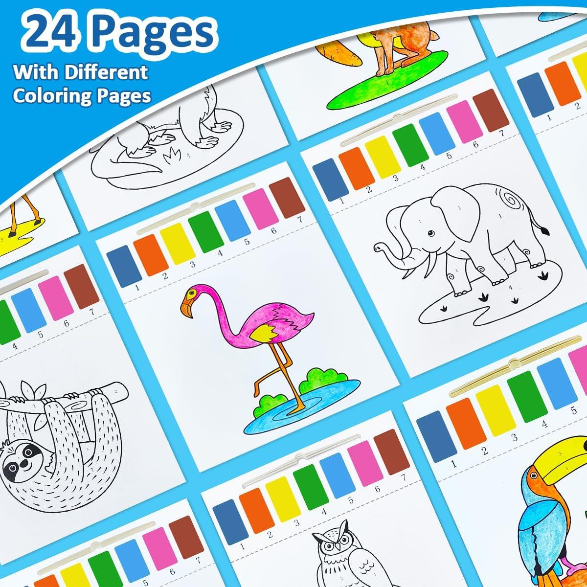 BAOXUE Libro de Colorear Acuarela 24 Páginas Animales