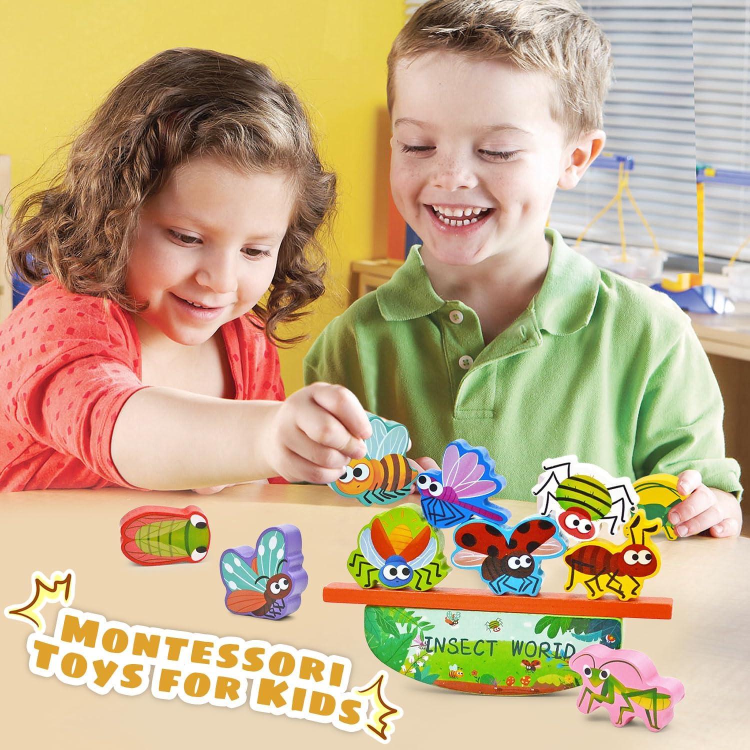 Juguetes de Insectos Vileafy para Niños 3-5 Años - Apilamiento Montessori