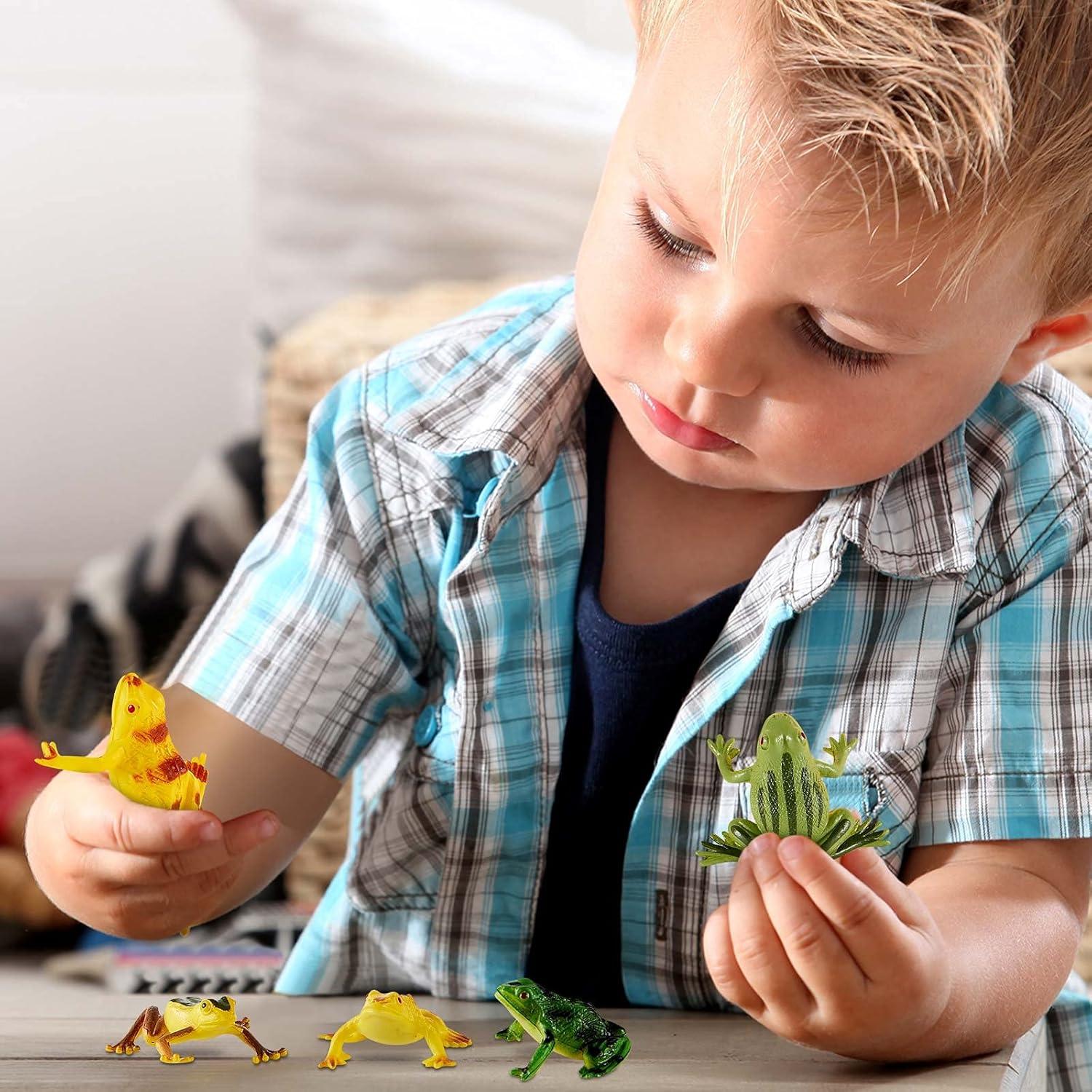 12 Juguetes de Ranas de Plástico Civaner Decoración Realista