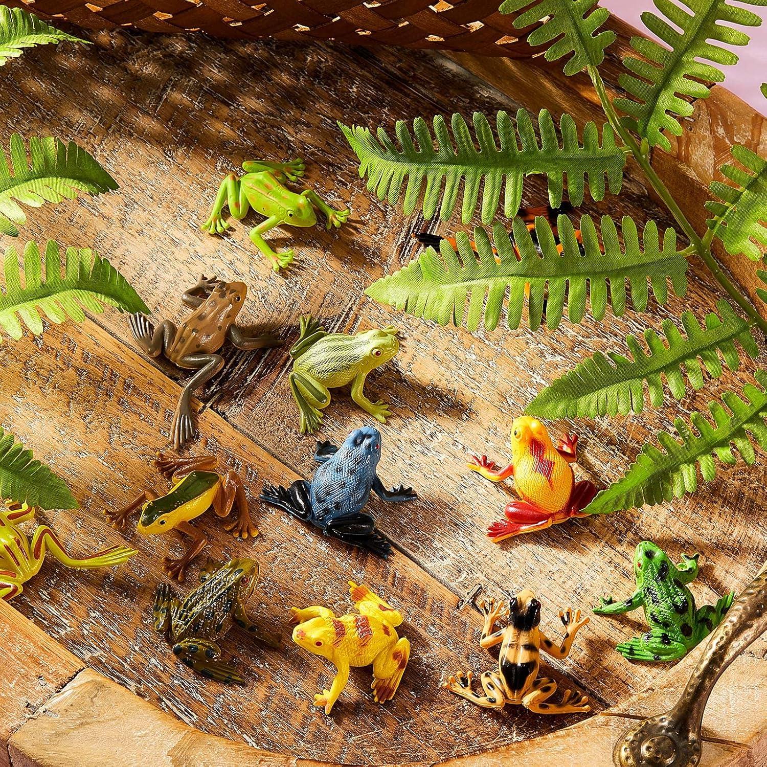 12 Juguetes de Ranas de Plástico Civaner Decoración Realista