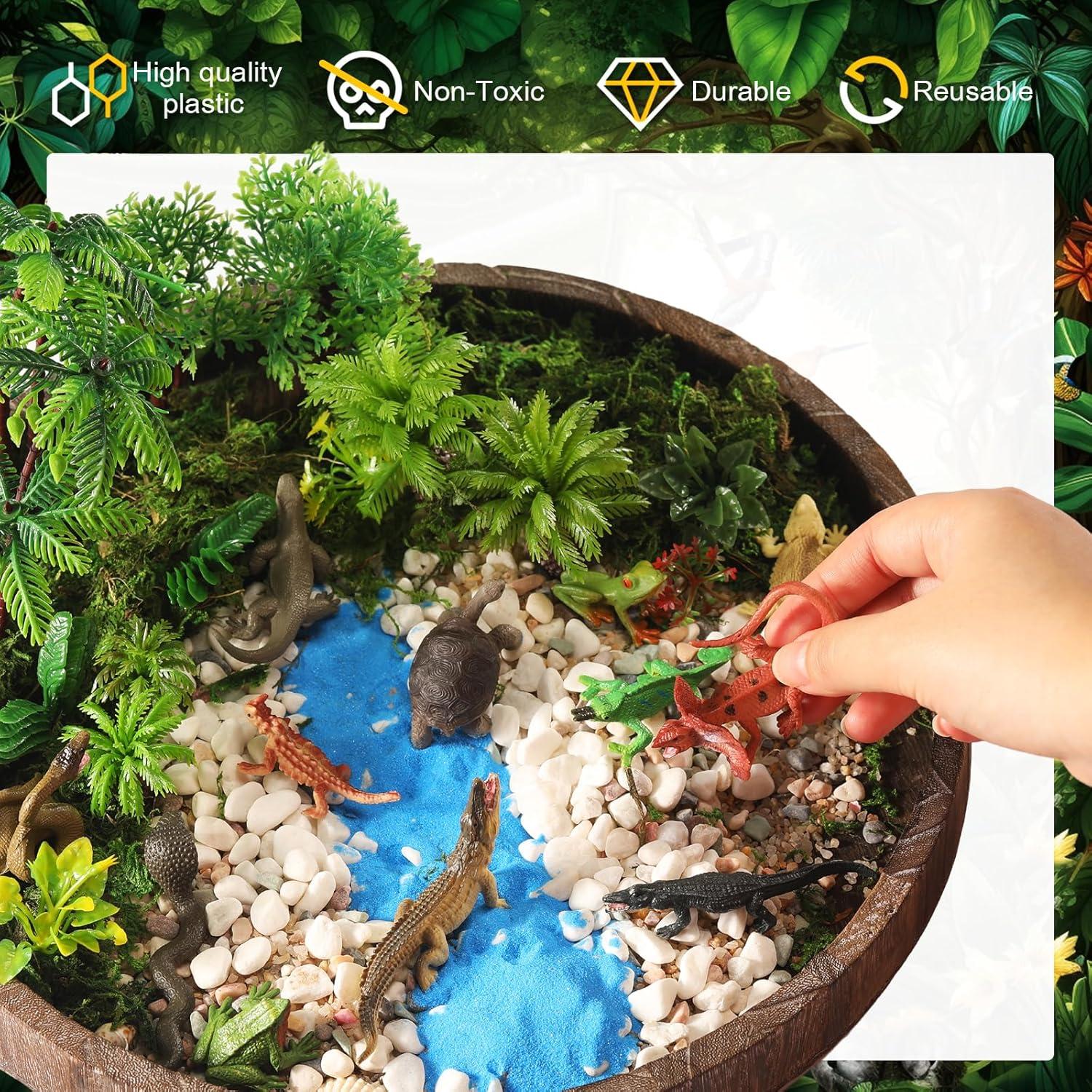 26 Figuras de Animales Anfibios y Reptiles Sratte - Juguetes Educativos