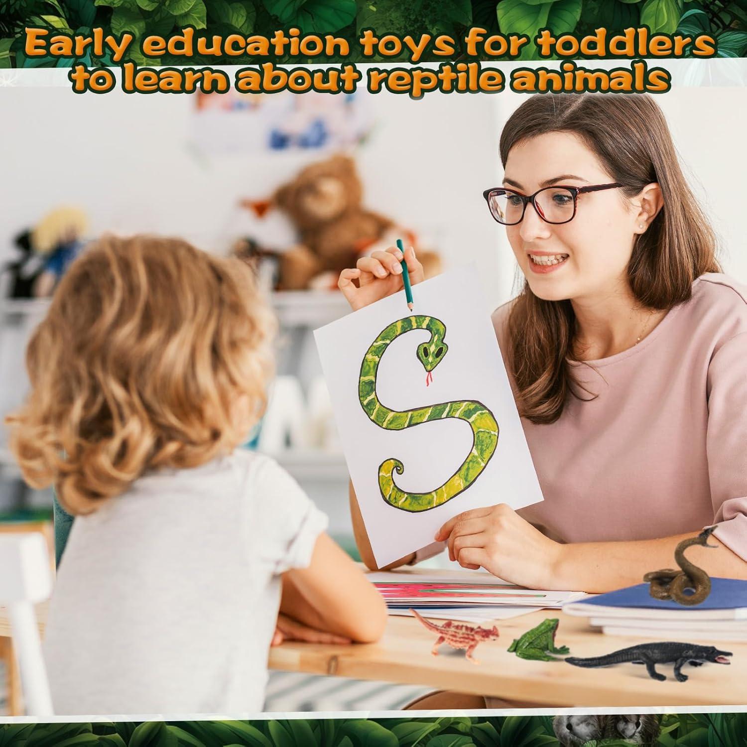 26 Figuras de Animales Anfibios y Reptiles Sratte - Juguetes Educativos