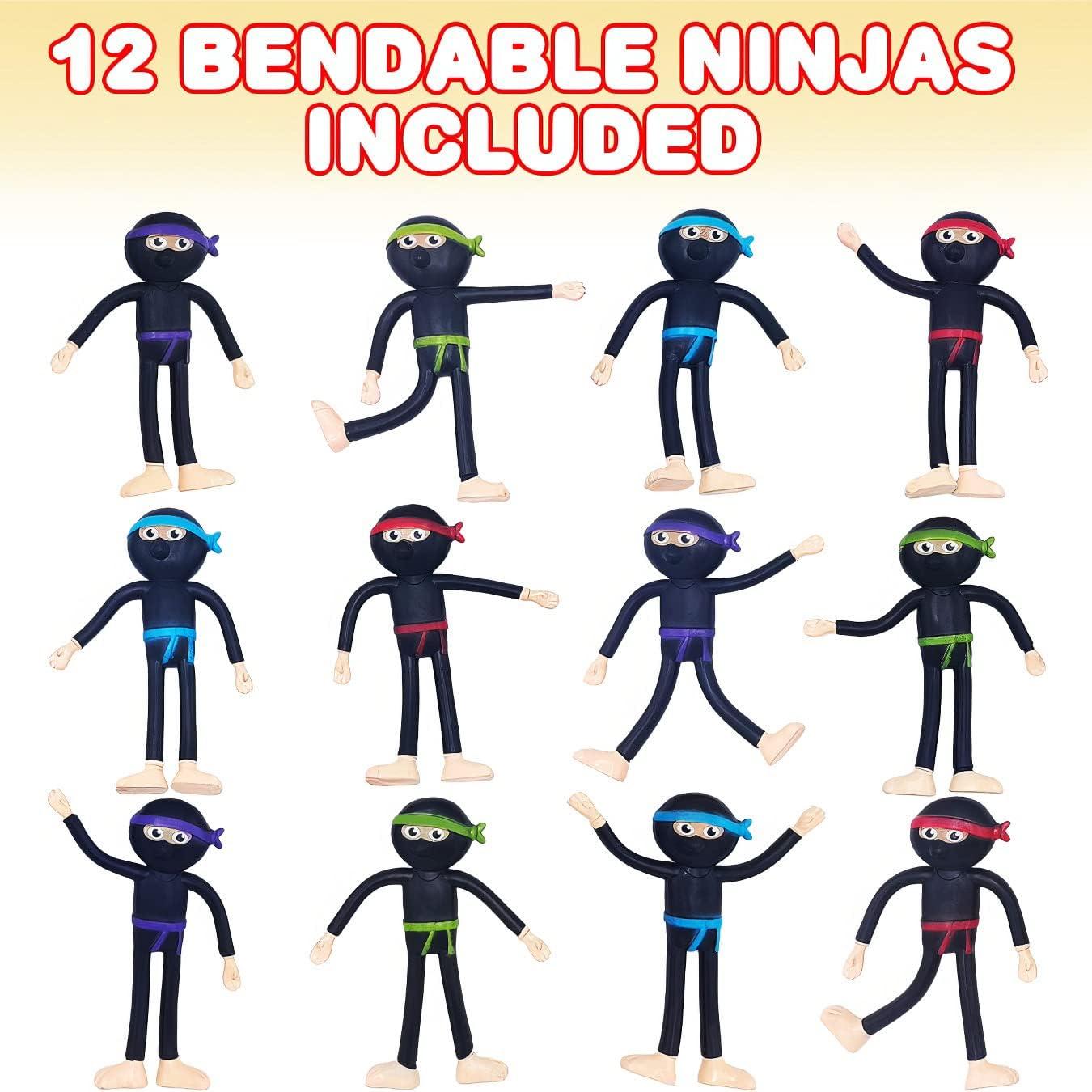 Set de 12 Figuras de Ninja Flexibles ArtCreativity 10 cm