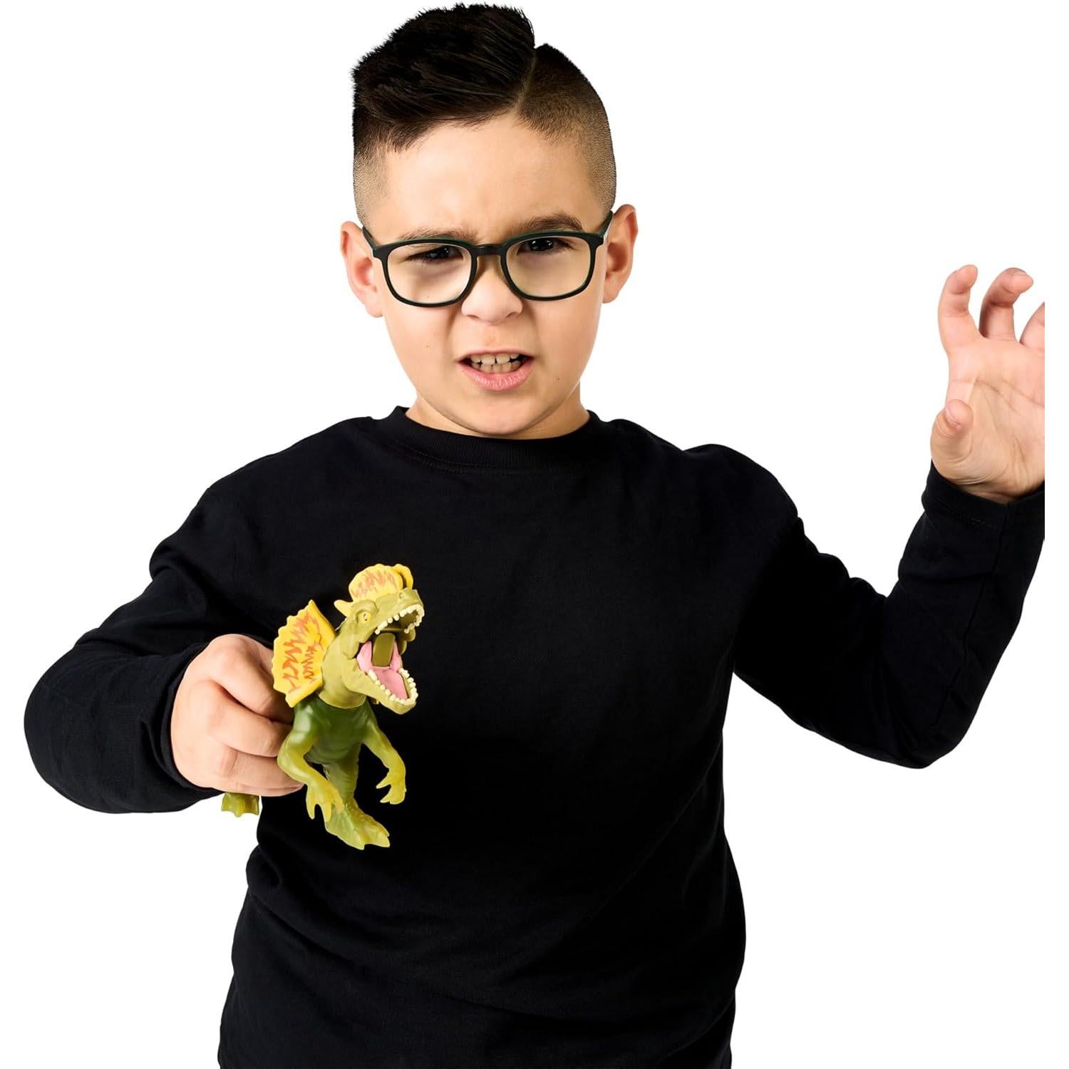 Héroes de Goo Jit Zu Dilophosaurus 10.16 cm - Dinosaurio Aplastable