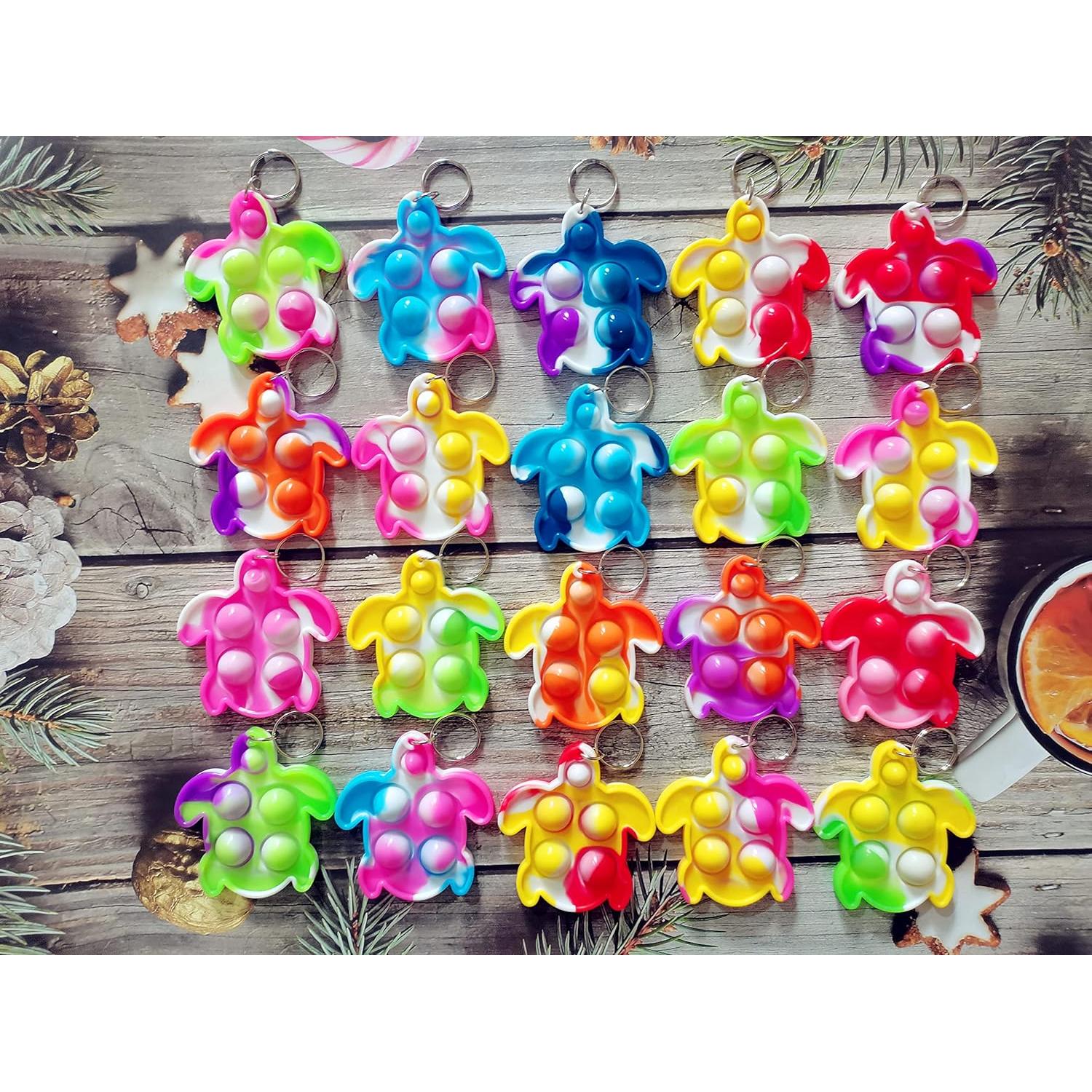 20 Llaveros Mini Tortuga Fidget HOZKEAP - Juguetes Sensory