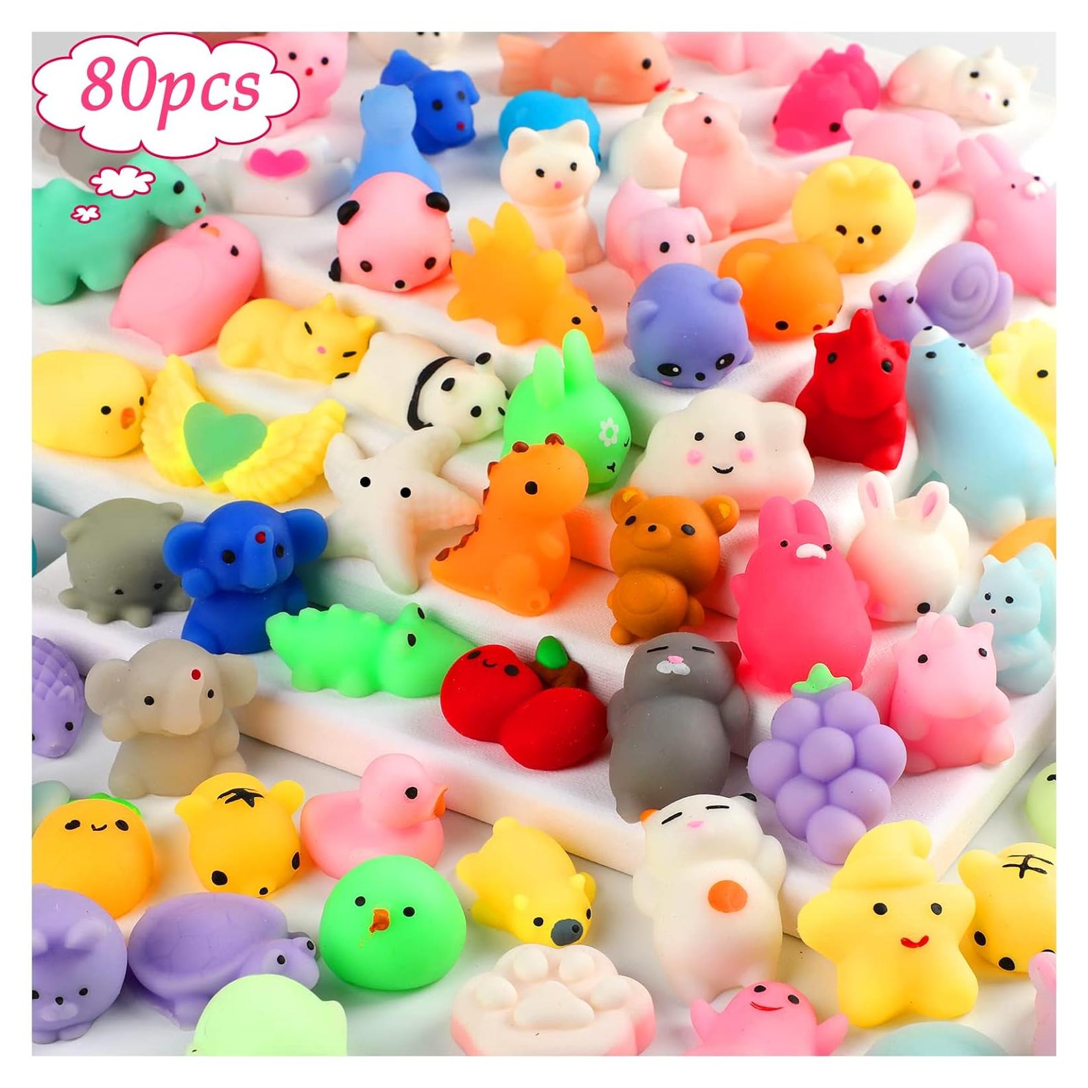 80 Juguetes Mochi Squishy Kawaii para Niños - Alivio Estrés
