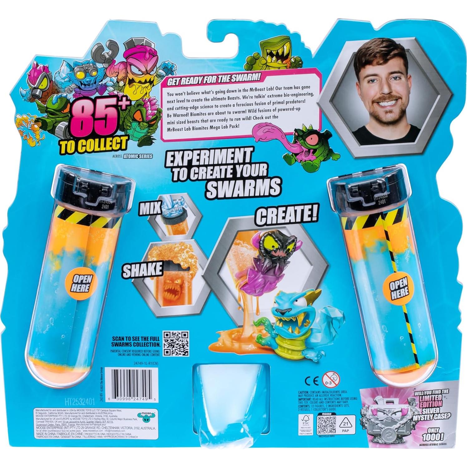 MrBeast Lab Swarms Atomic - Paquete de 12 Micro Bestias 2.5 cm