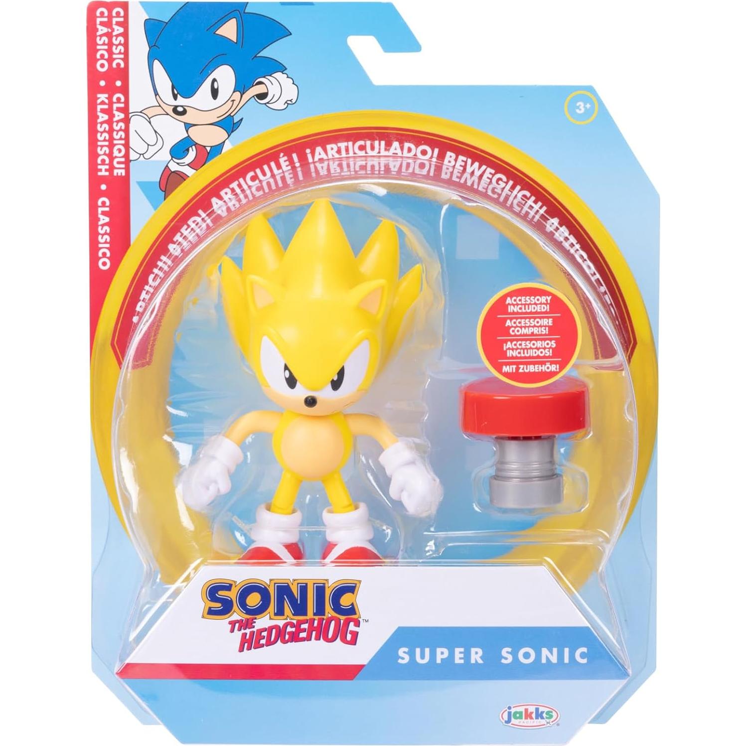 Figura de acción Super Sonic 10 cm con accesorio rojo - Jakks Pacific