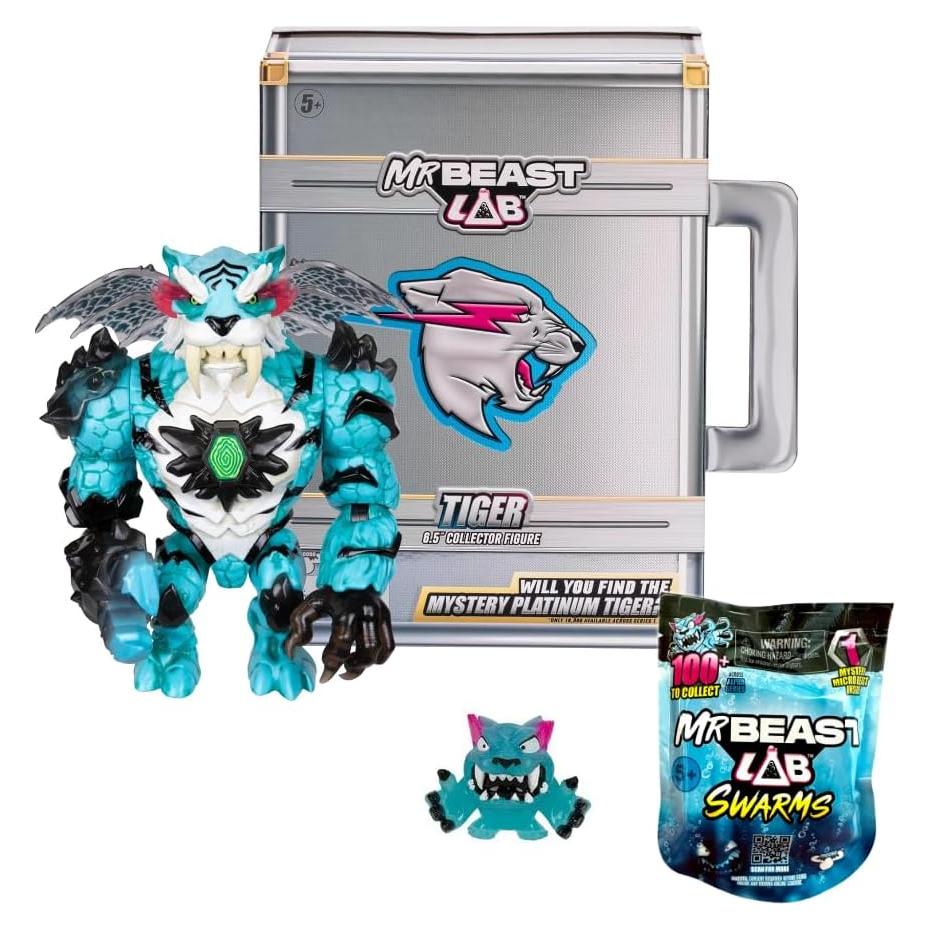 Figura Articulada Tigre Mr. Beast Lab 16.5 cm con Maletín