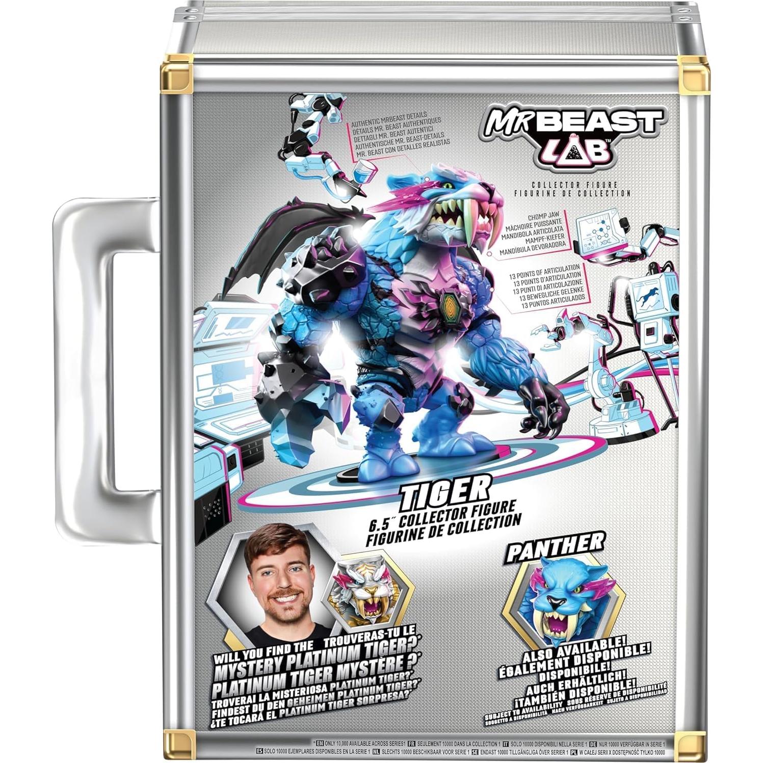Figura Articulada Tigre Mr. Beast Lab 16.5 cm con Maletín