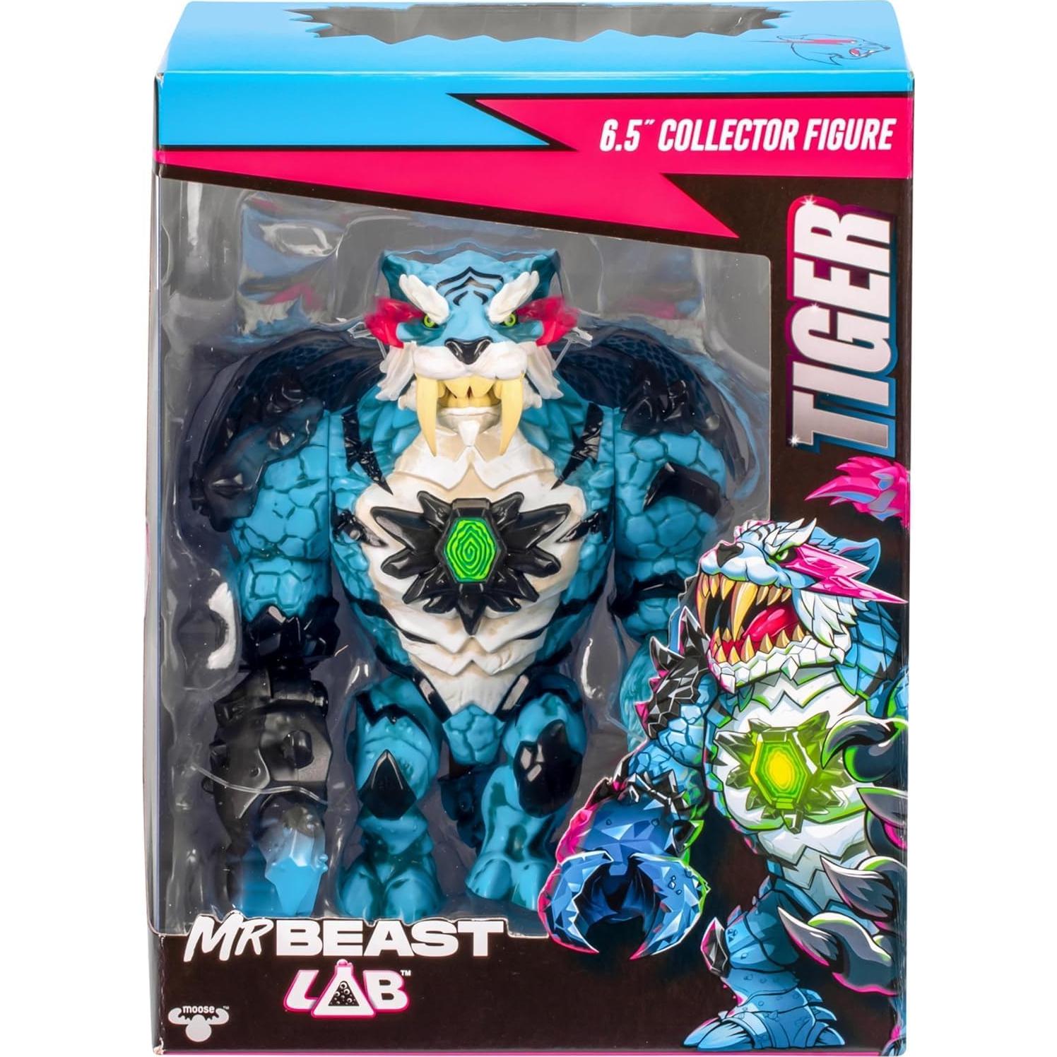 Figura Articulada Tigre Mr. Beast Lab 16.5 cm con Maletín