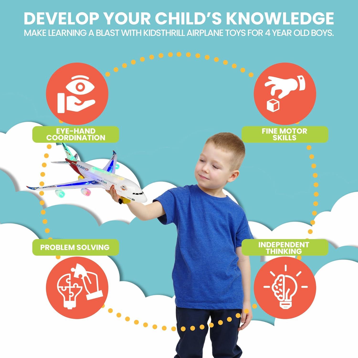 Juguete de avión Kidsthrill A380 con luces y sonidos