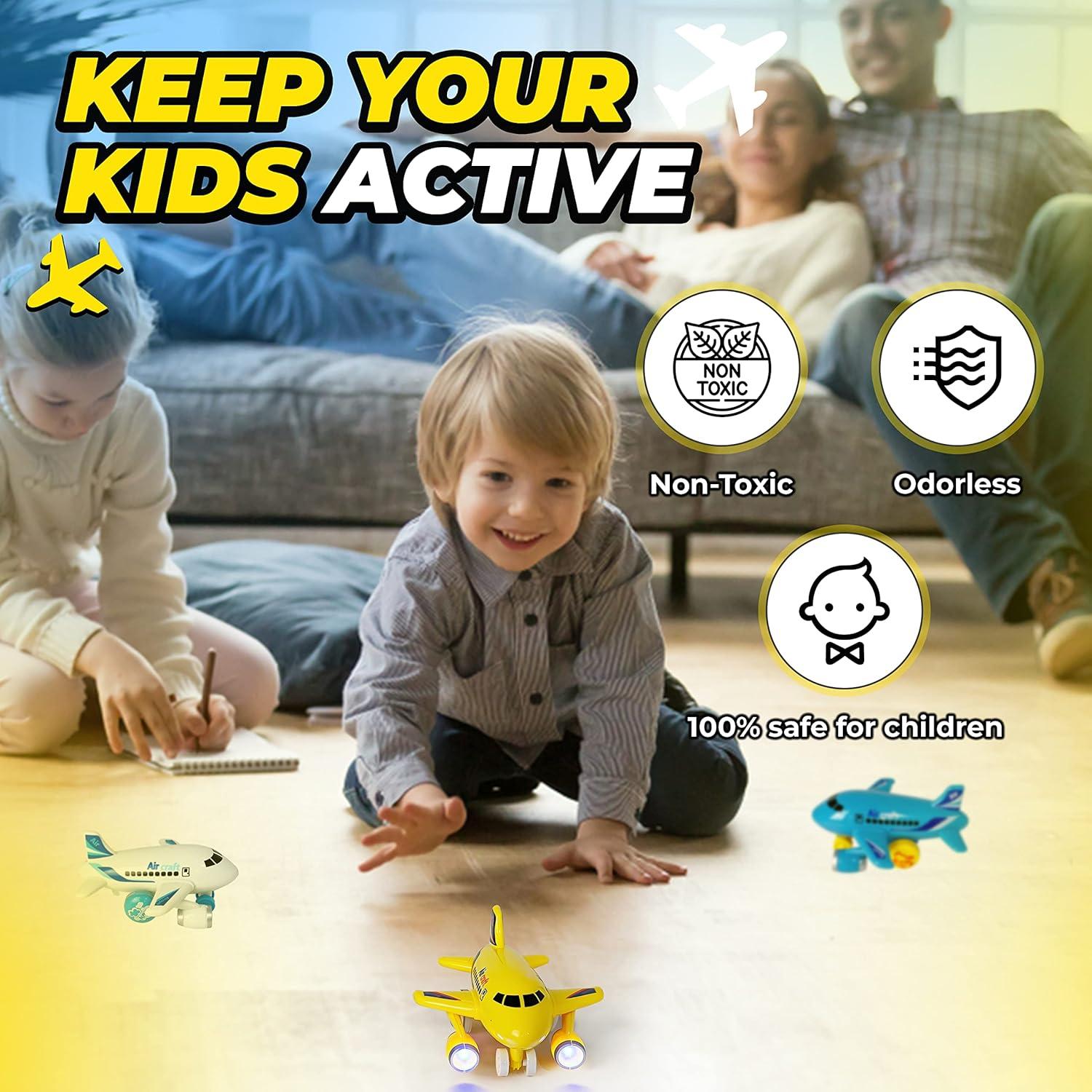 Juguete de Avión Kidsthrill Set de 3 Aviones con Luces