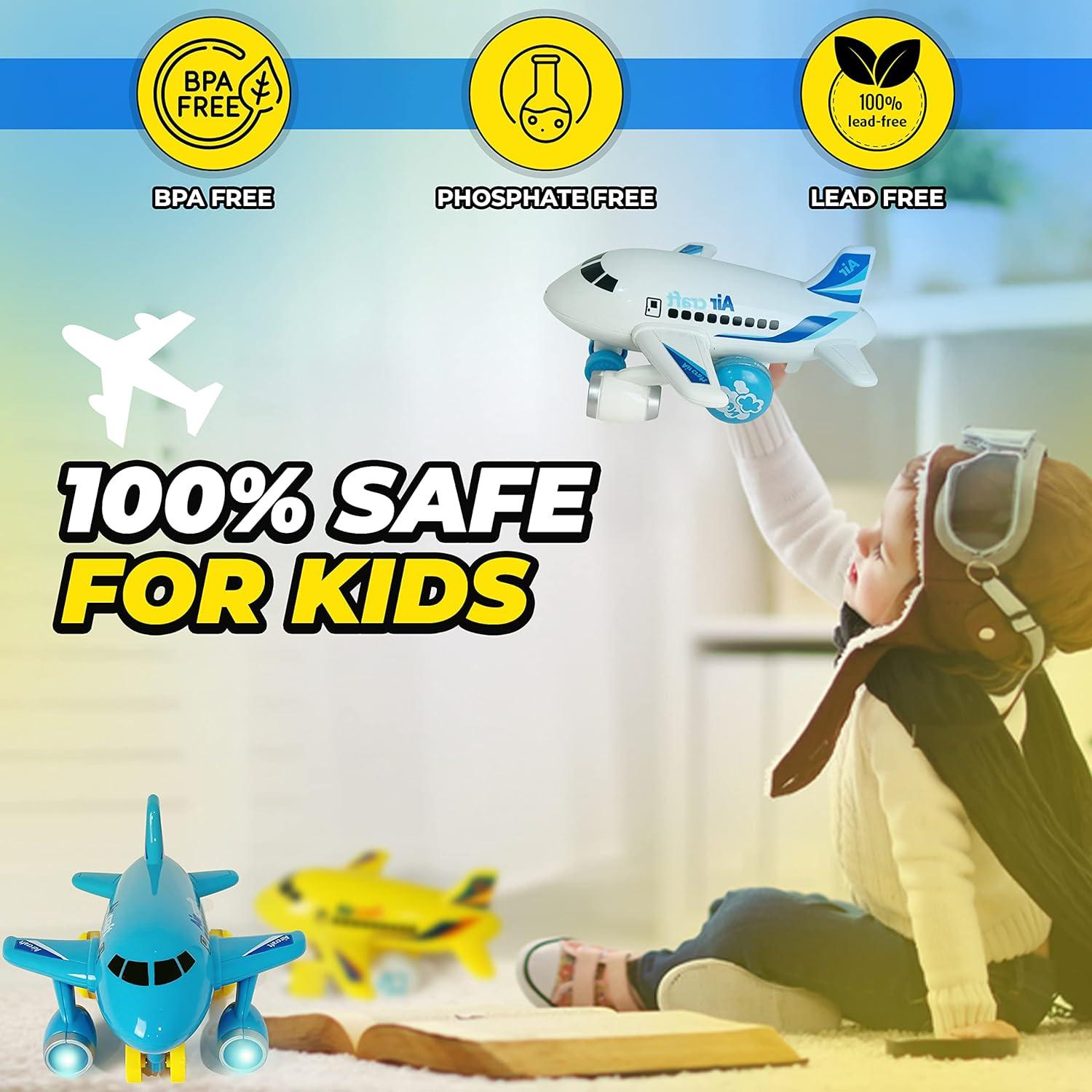 Juguete de Avión Kidsthrill Set de 3 Aviones con Luces