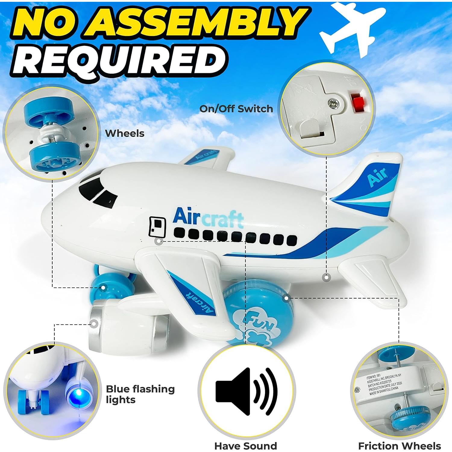 Juguete de Avión Kidsthrill Set de 3 Aviones con Luces