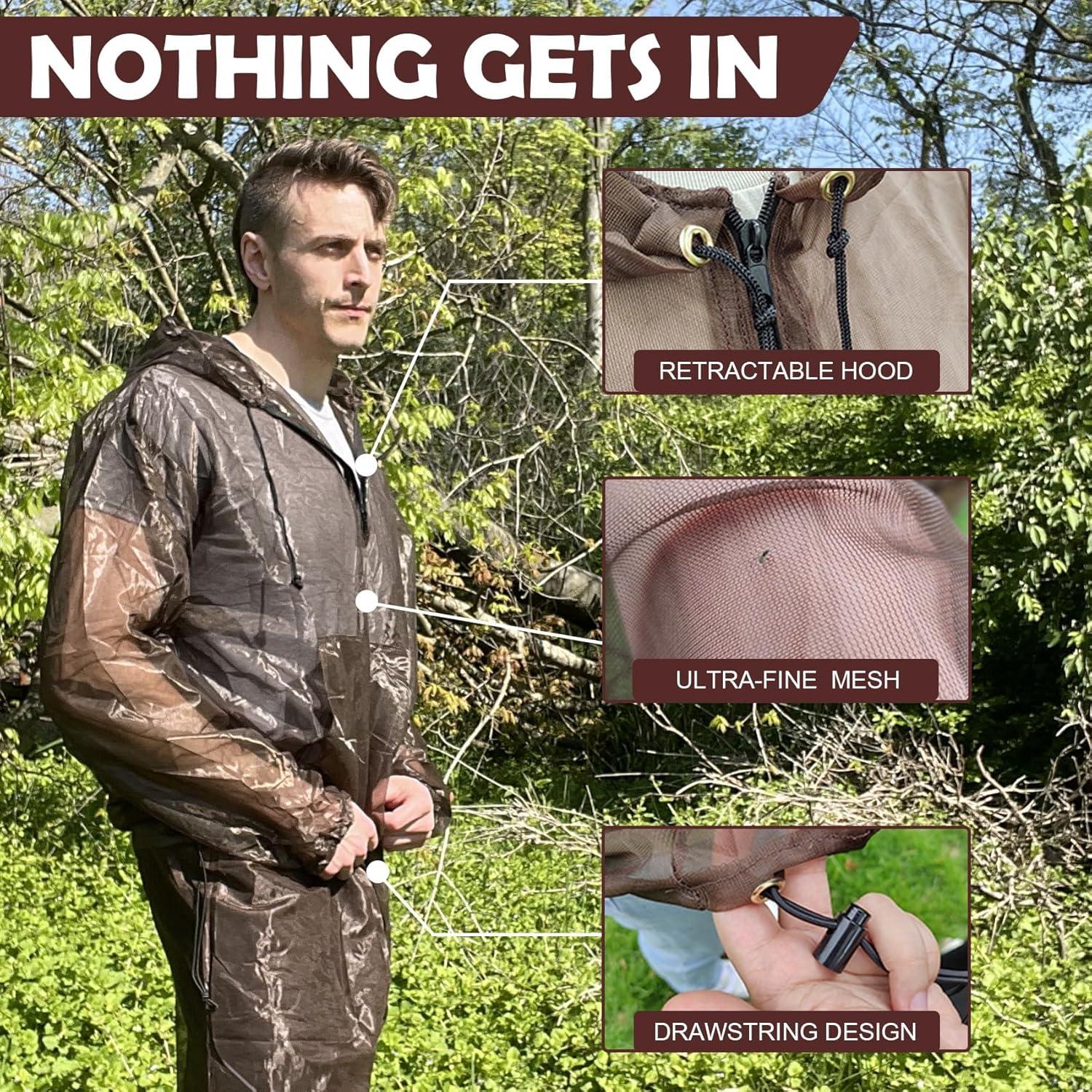 Aventik Traje de Mosquito Malla UV Super Ligero Marrón