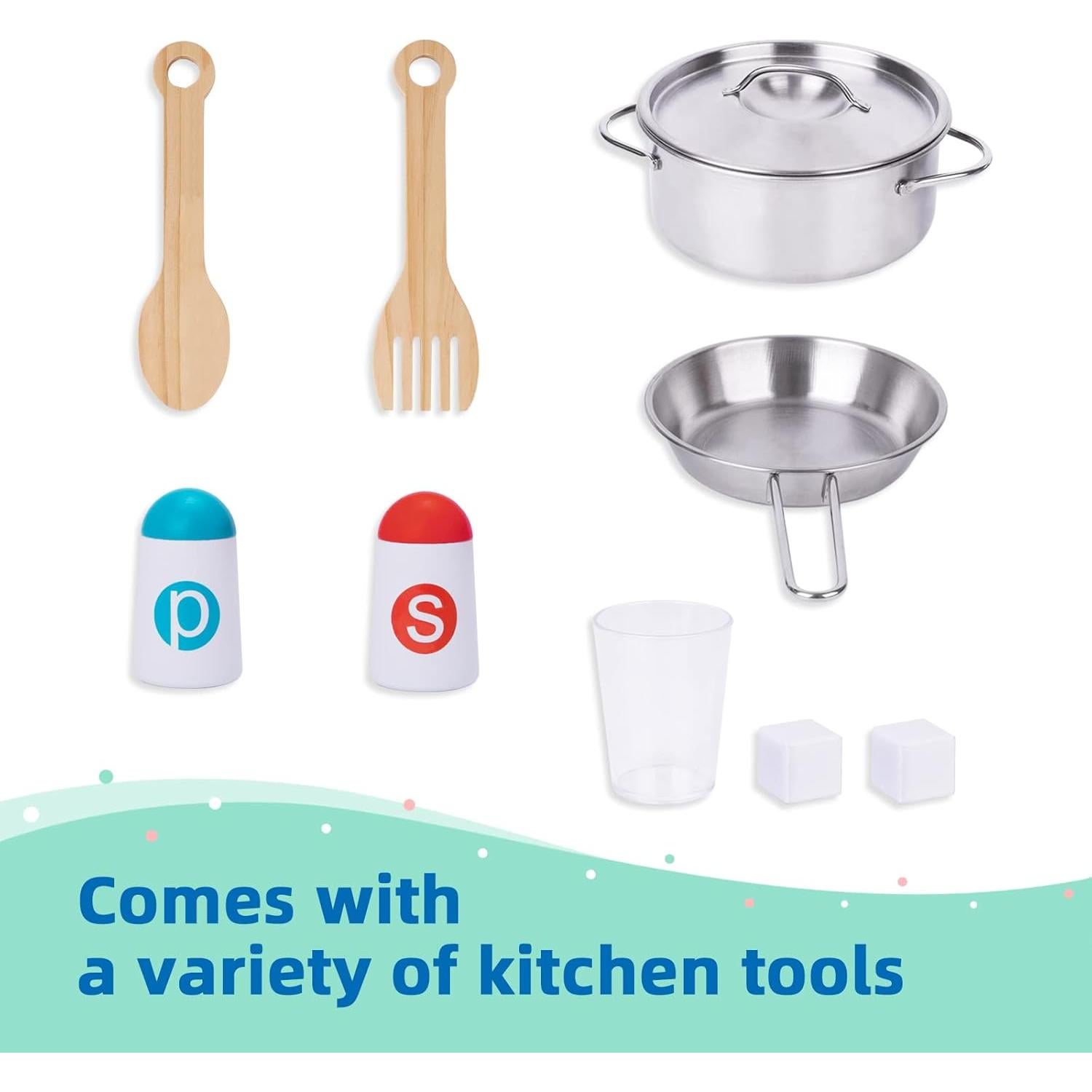 Juego de Cocina de Madera TOOKYLAND para Niños 4-8 Años