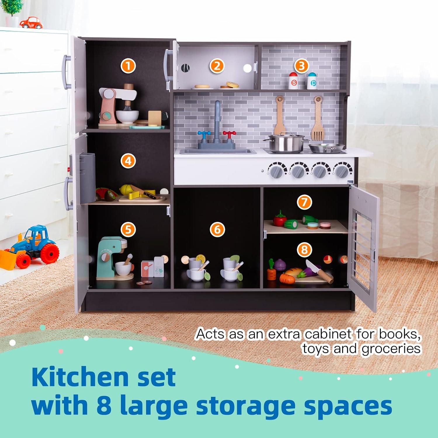 Juego de Cocina de Madera TOOKYLAND para Niños 4-8 Años