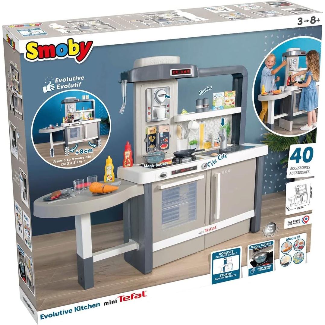 Cocina de Juguete Smoby Tefal Evo con 40 Accesorios Ajustable