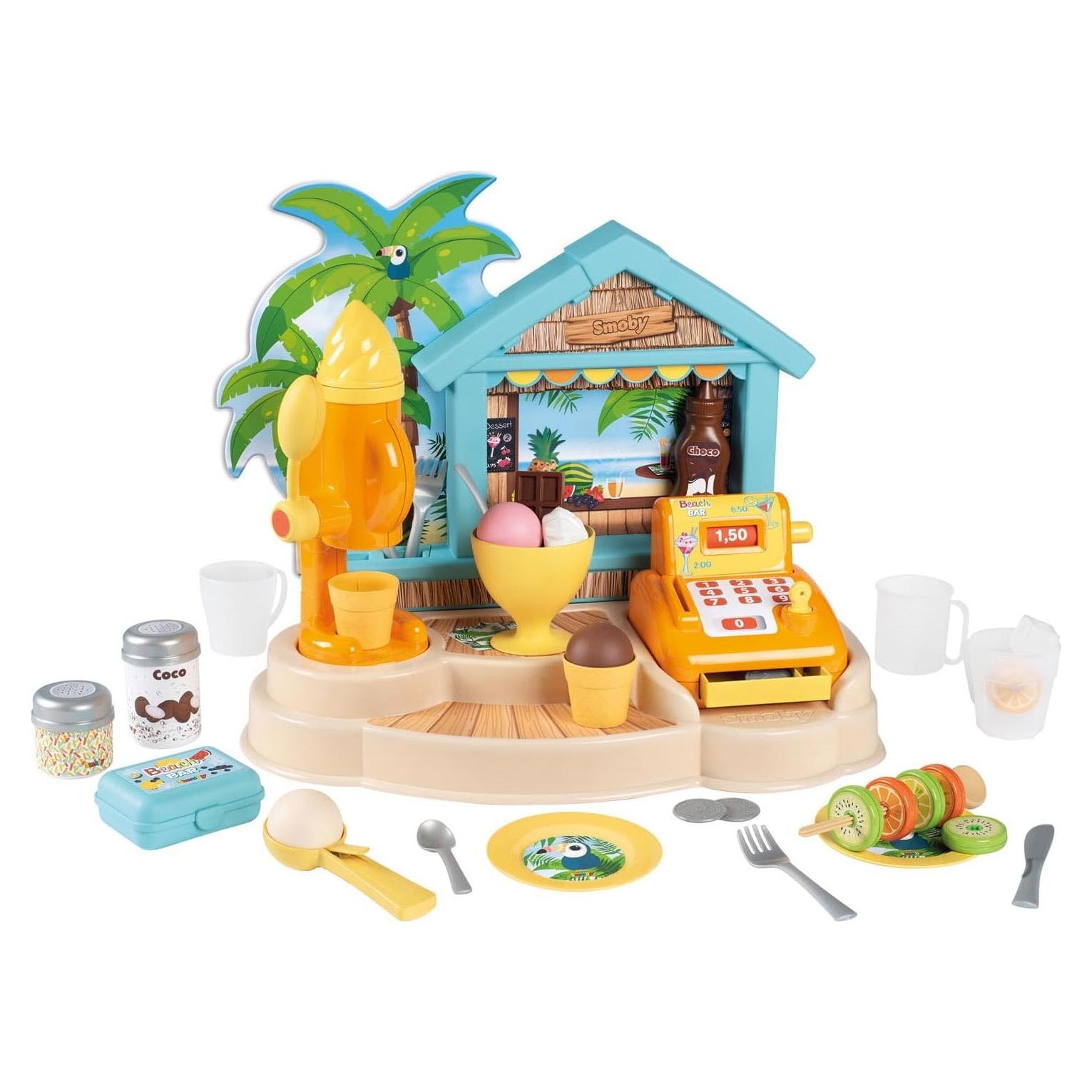 Bar de Playa Smoby con Caja Registradora y Helados - 38 Accesorios