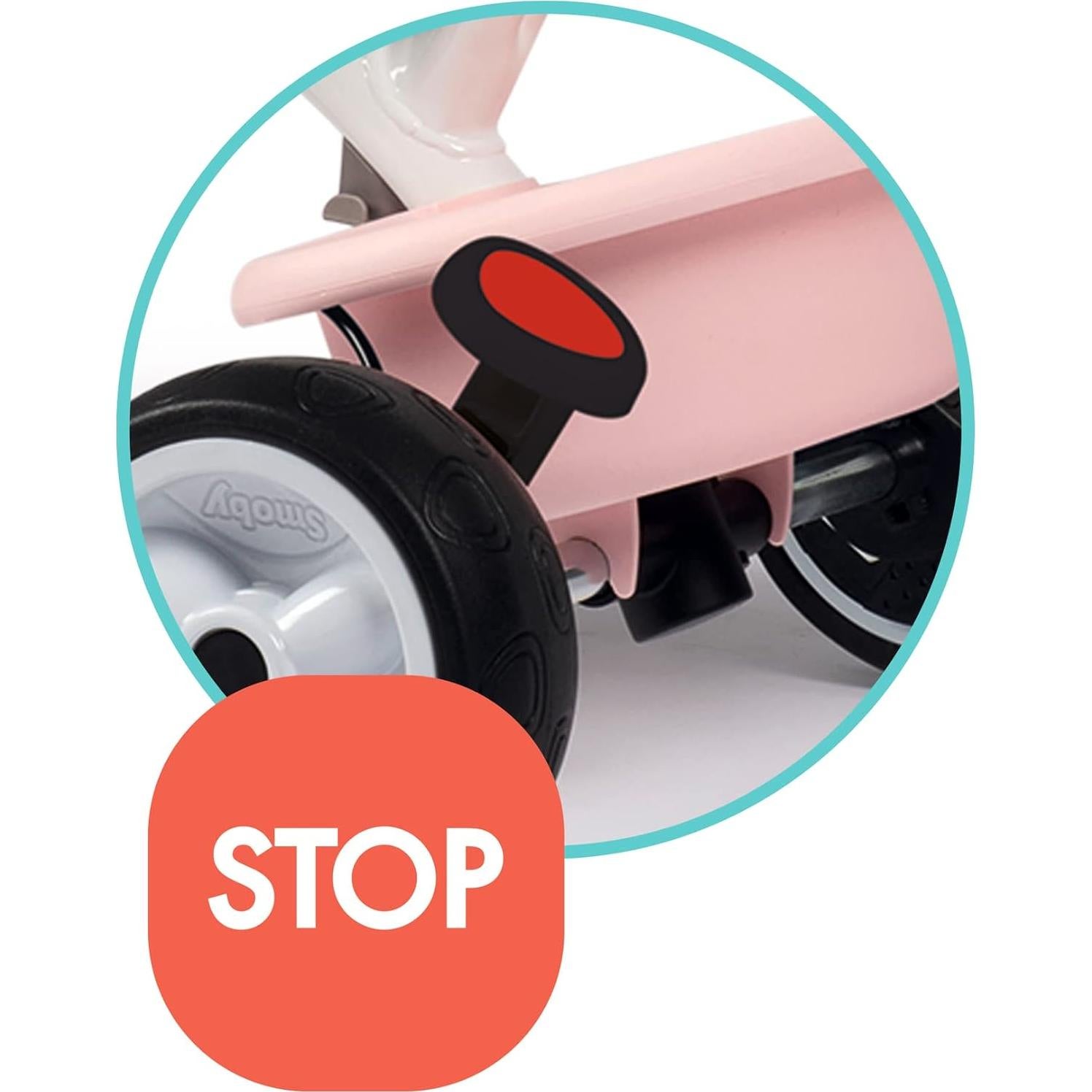 Triciclo Cochecito Smoby Baby Balade Rosa 10 meses a 3 años