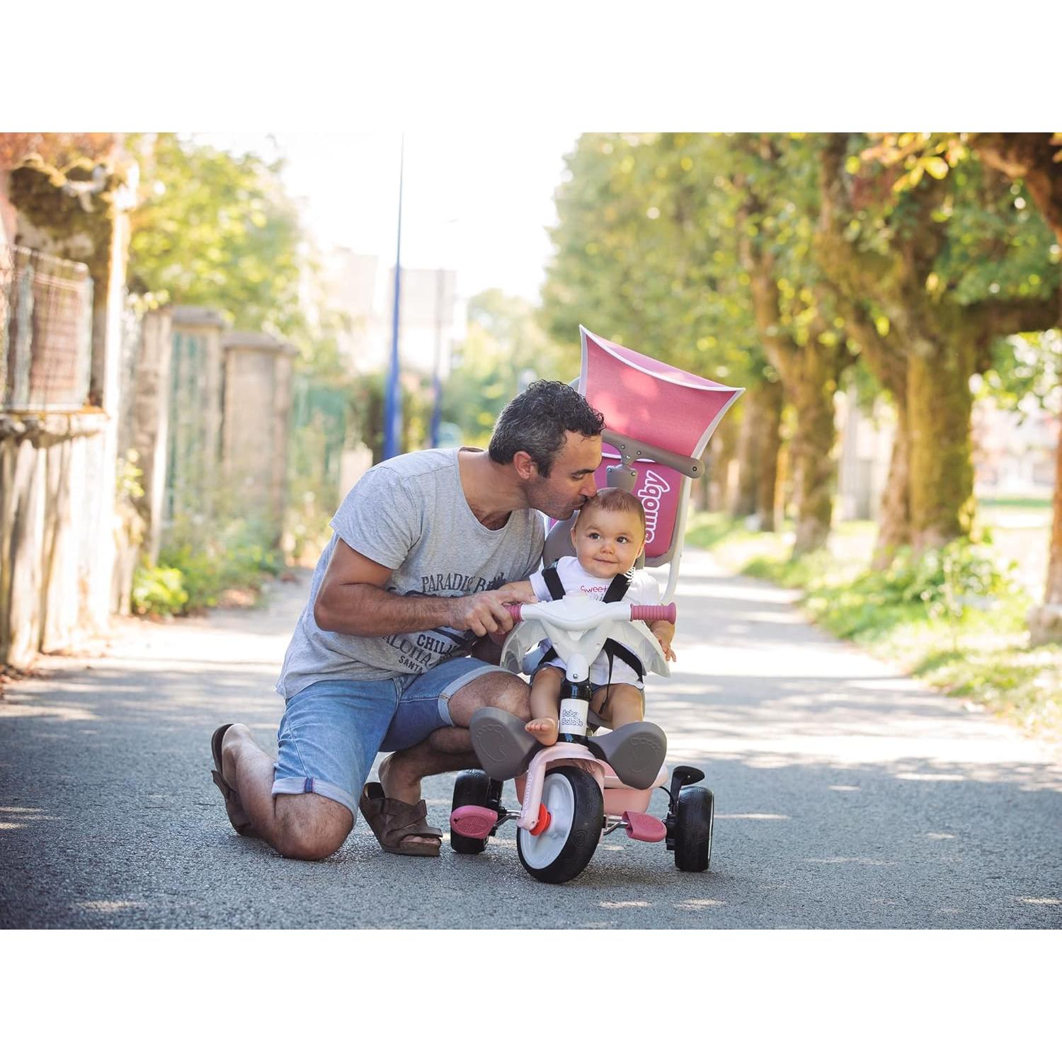 Triciclo Cochecito Smoby Baby Balade Rosa 10 meses a 3 años