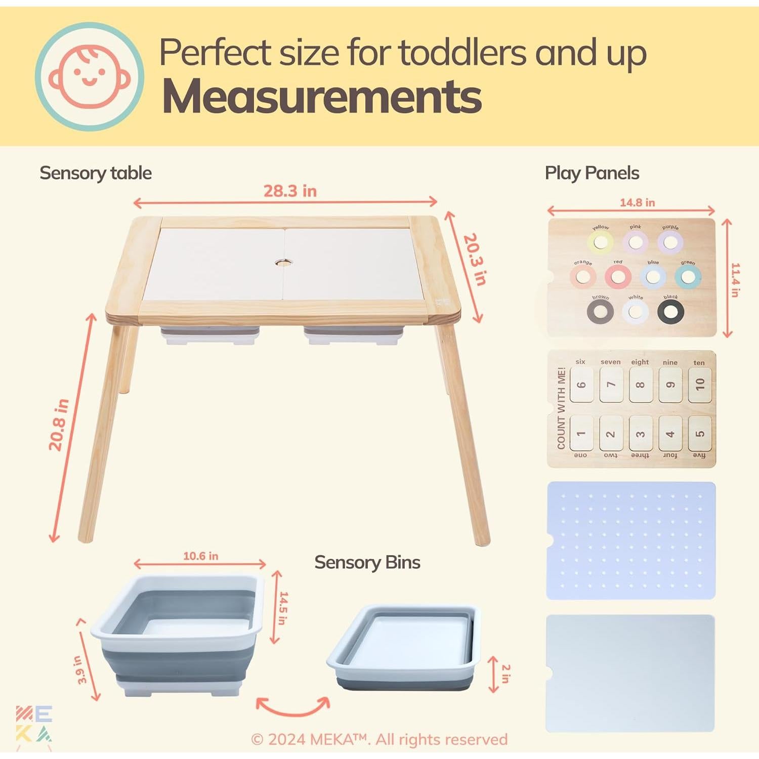 Mesa Sensorial MEKA 6-en-1 para Niños con Paneles Intercambiables