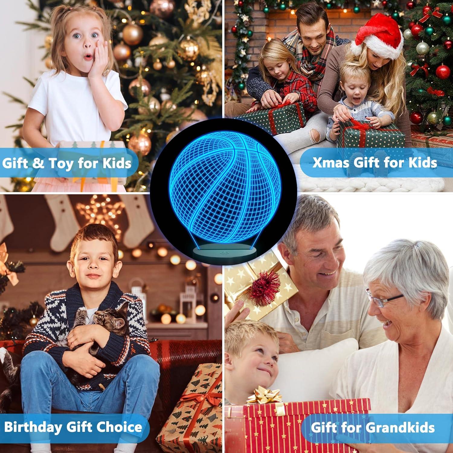 Lámpara de Noche 3D FULLOSUN Baloncesto Control Remoto 16 Colores