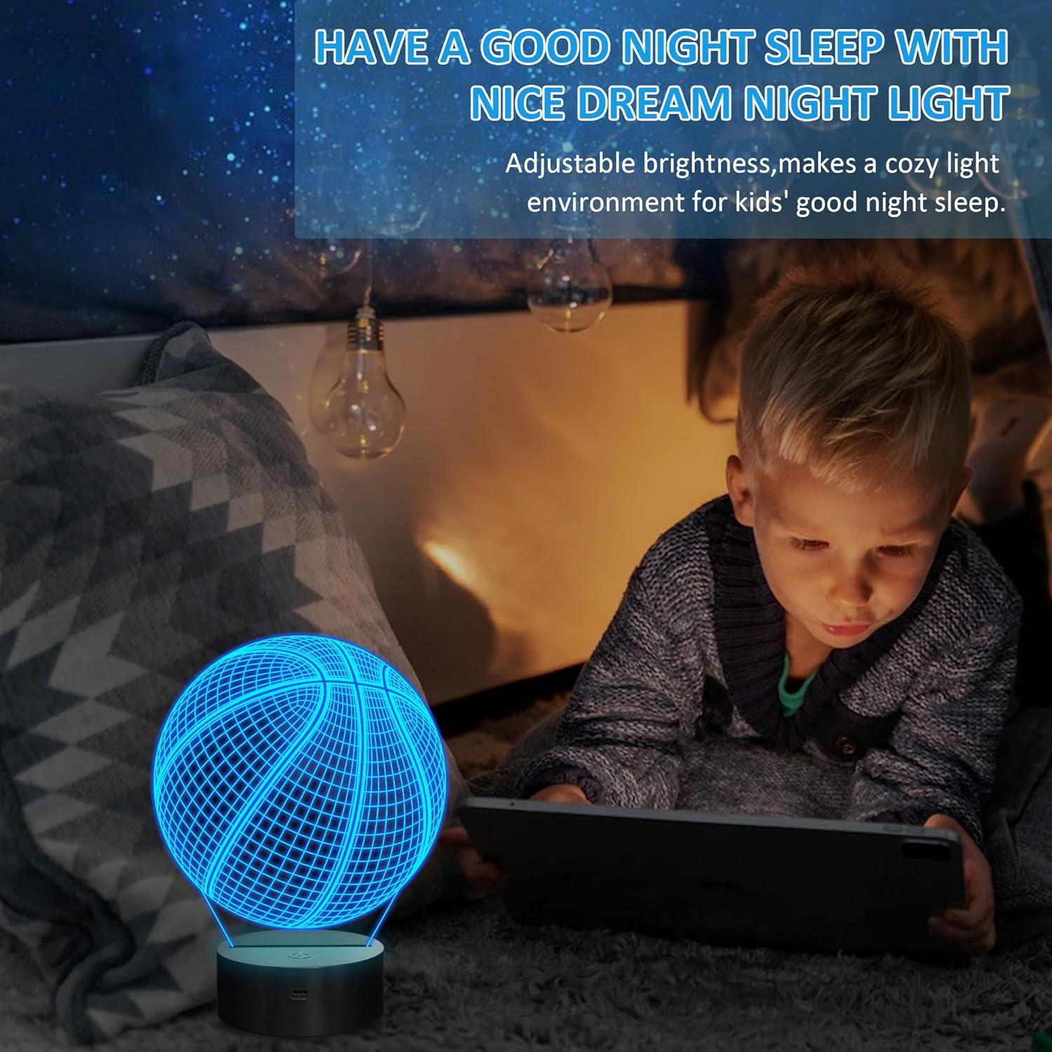 Lámpara de Noche 3D FULLOSUN Baloncesto Control Remoto 16 Colores