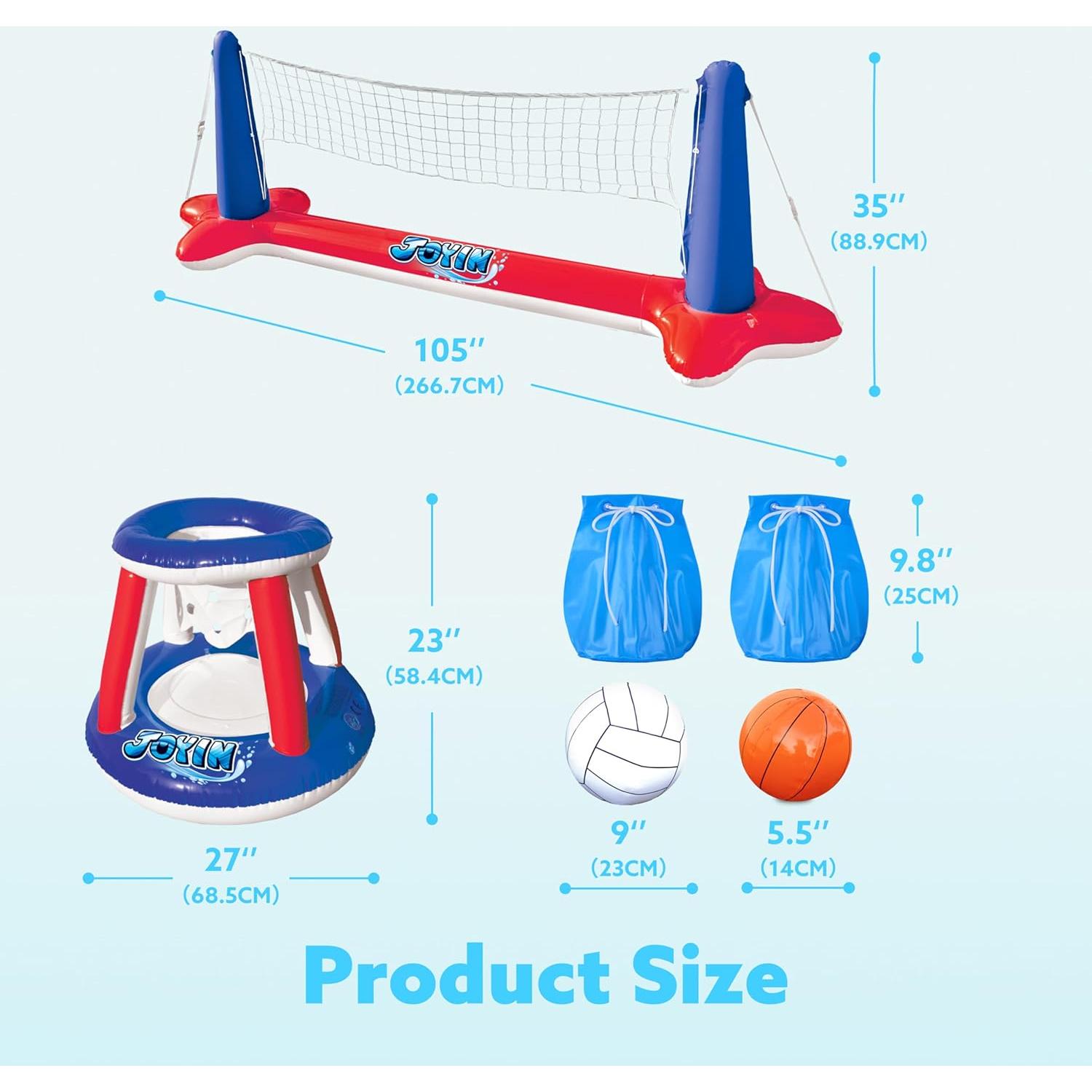 Juego de Flotadores Inflables JOYIN para Piscina - Voleibol y Baloncesto