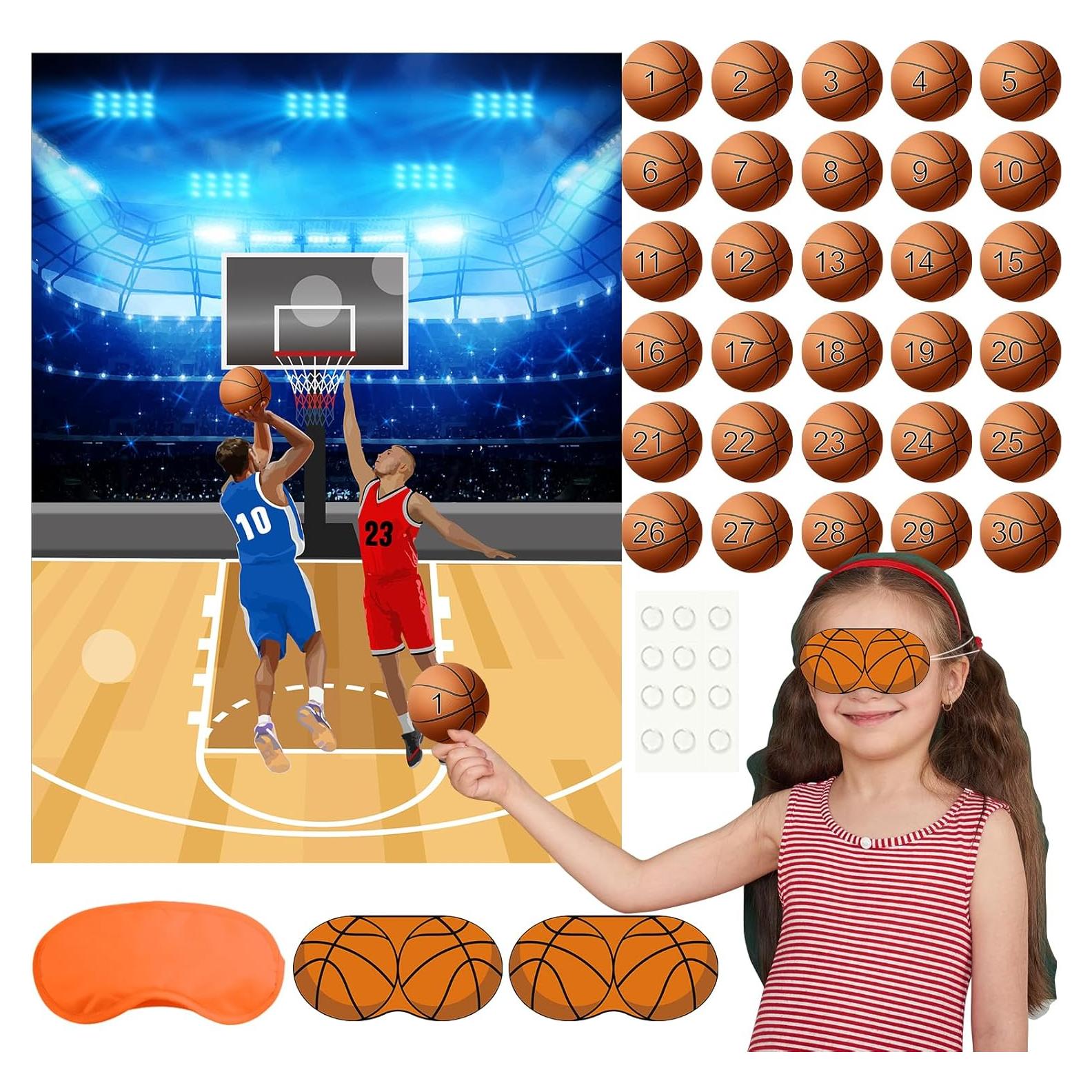 Juego de Fiesta de Baloncesto PLULON con Póster y Pegatinas