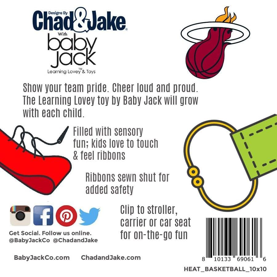 Juguete de Etiqueta para Bebés Baby Jack - Baloncesto NBA - Suave y Seguro - Libre de BPA