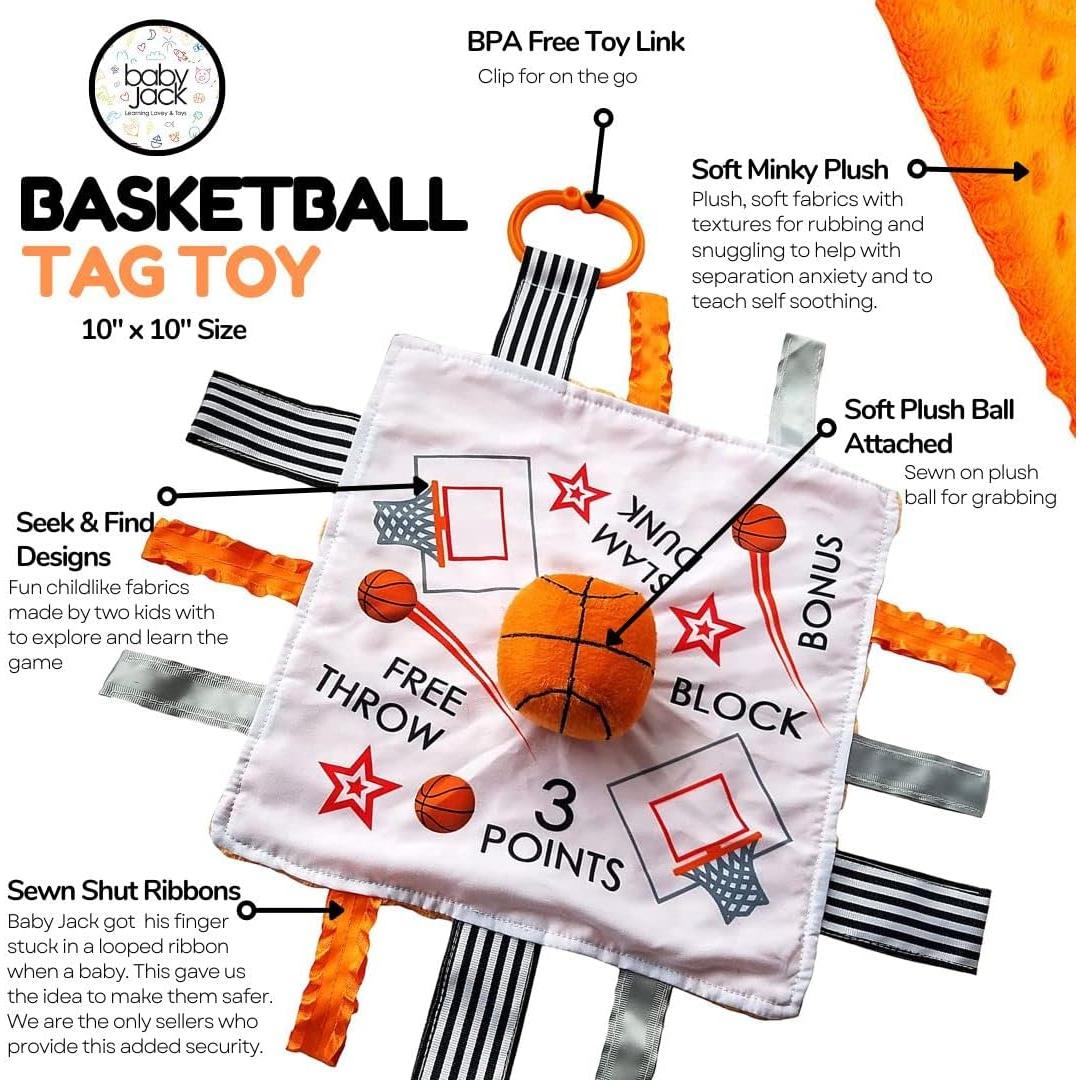 Juguete de Etiqueta Baby Jack Baloncesto NBA para Bebés - Suave y Seguro