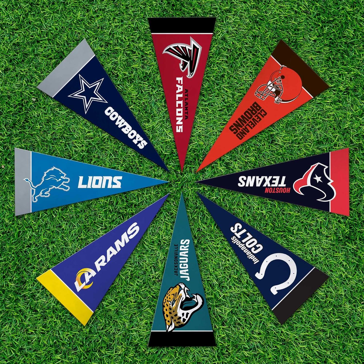 Conjunto de Mini Banderas de Fieltro Rico NFL 4" x 9"