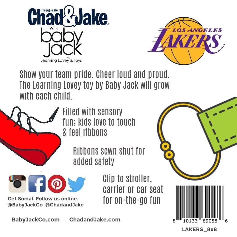 Juguete de Etiqueta Lovey Baby Jack LA Lakers 20x20 cm