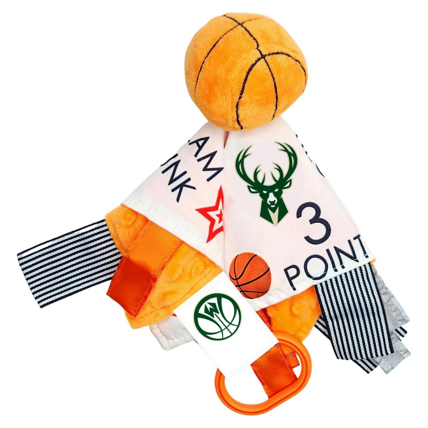 Juguete Sensorial de Etiquetas Milwaukee Bucks - Baby Jack - 20x20cm
