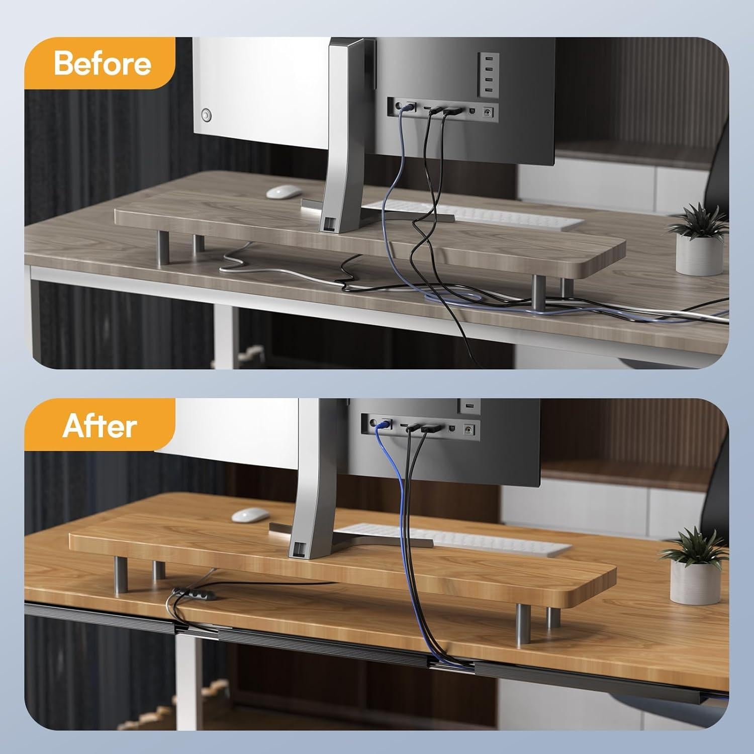 Organizador de Cables Delamu 4 Piezas 159.5 cm Negro