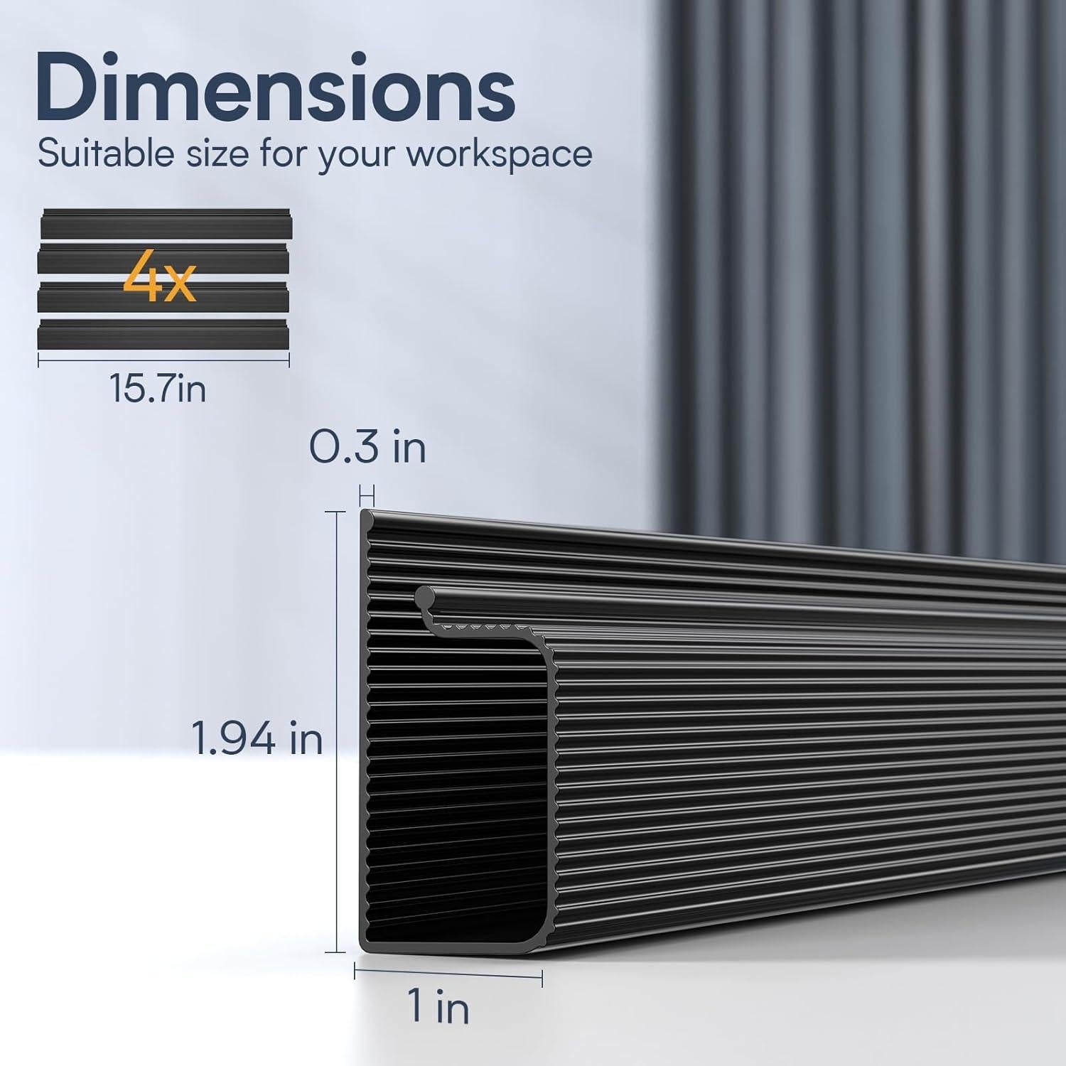 Organizador de Cables Delamu 4 Piezas 159.5 cm Negro