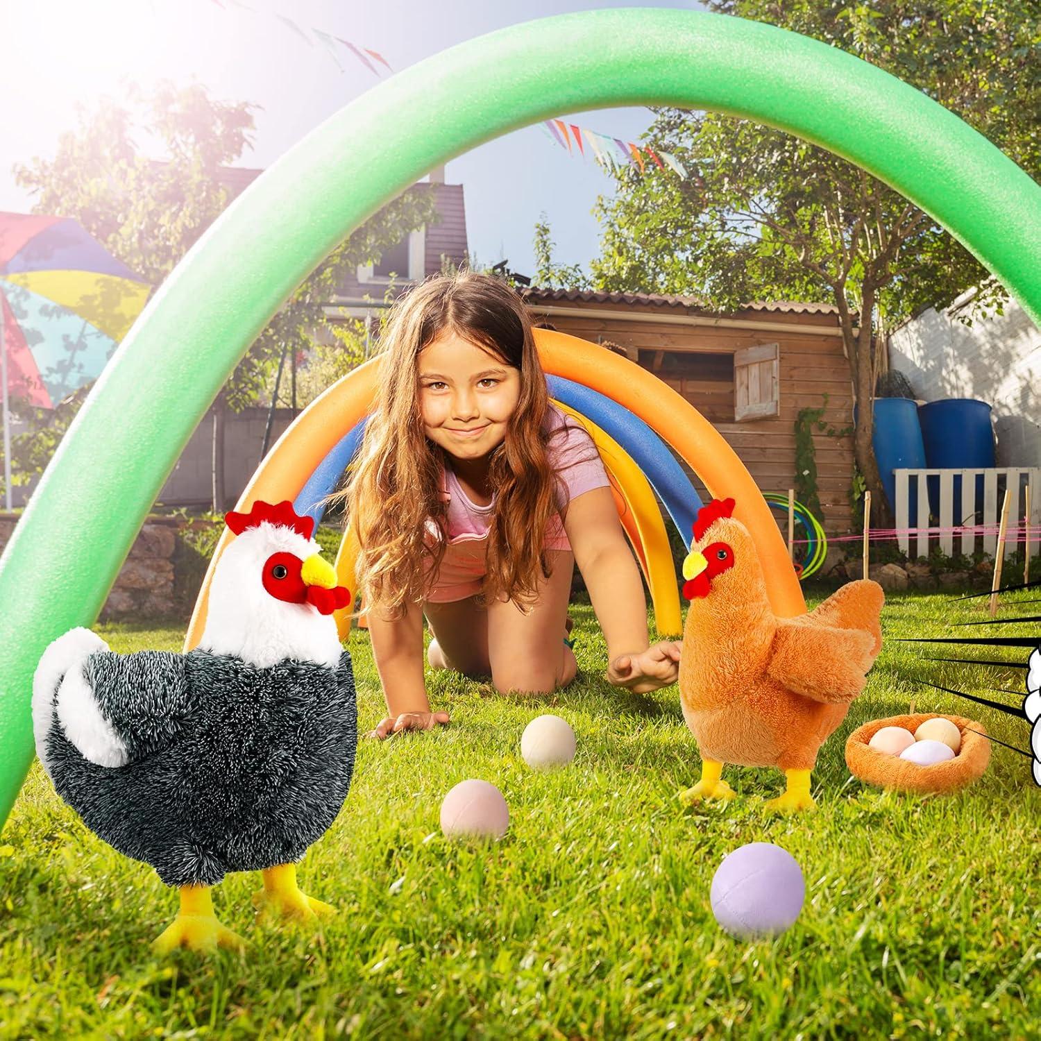 Civaner 2 Pcs Juguetes de Peluche Pollo 30.48 cm con Huevos