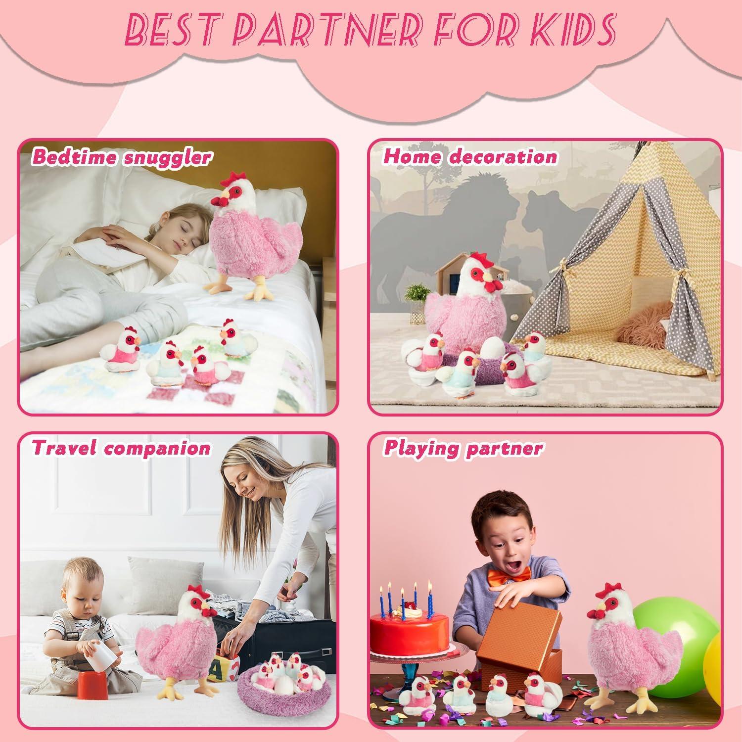 Juguete de Peluche 9 en 1 Gallina Ponedora XYHQYB