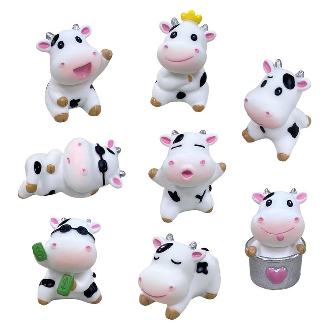 Set de 8 Figuras de Vaca MAOMIA para Decoración de Pasteles