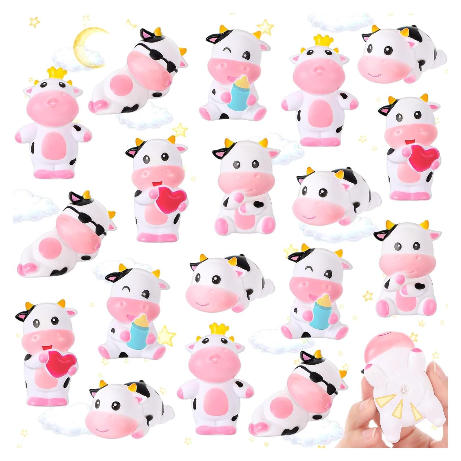 Juguetes de Baño 24 Pcs Vacas de Goma Jenaai 7 cm Flotantes