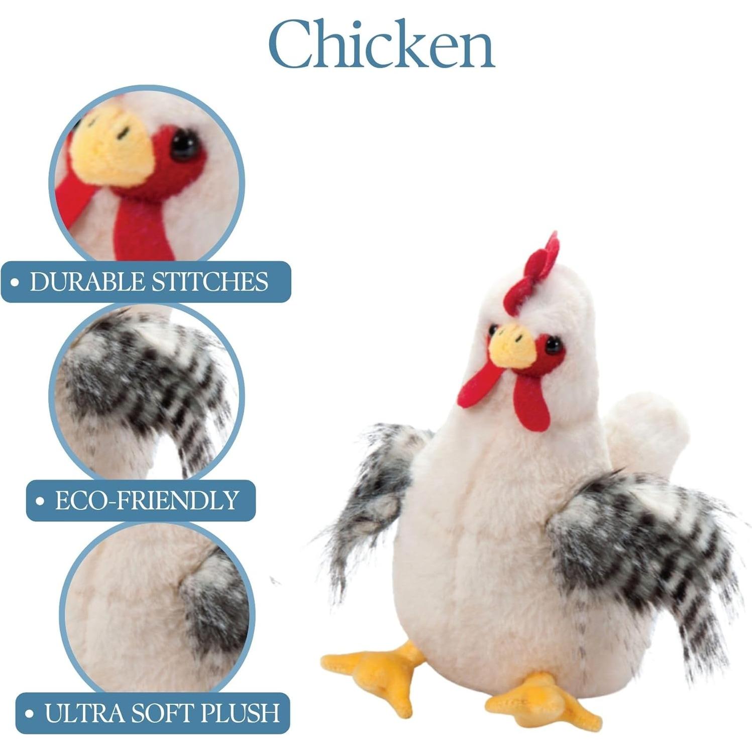 Juguete de Peluche Pollo Blanco El Zoológico de Caricias 22.86 cm