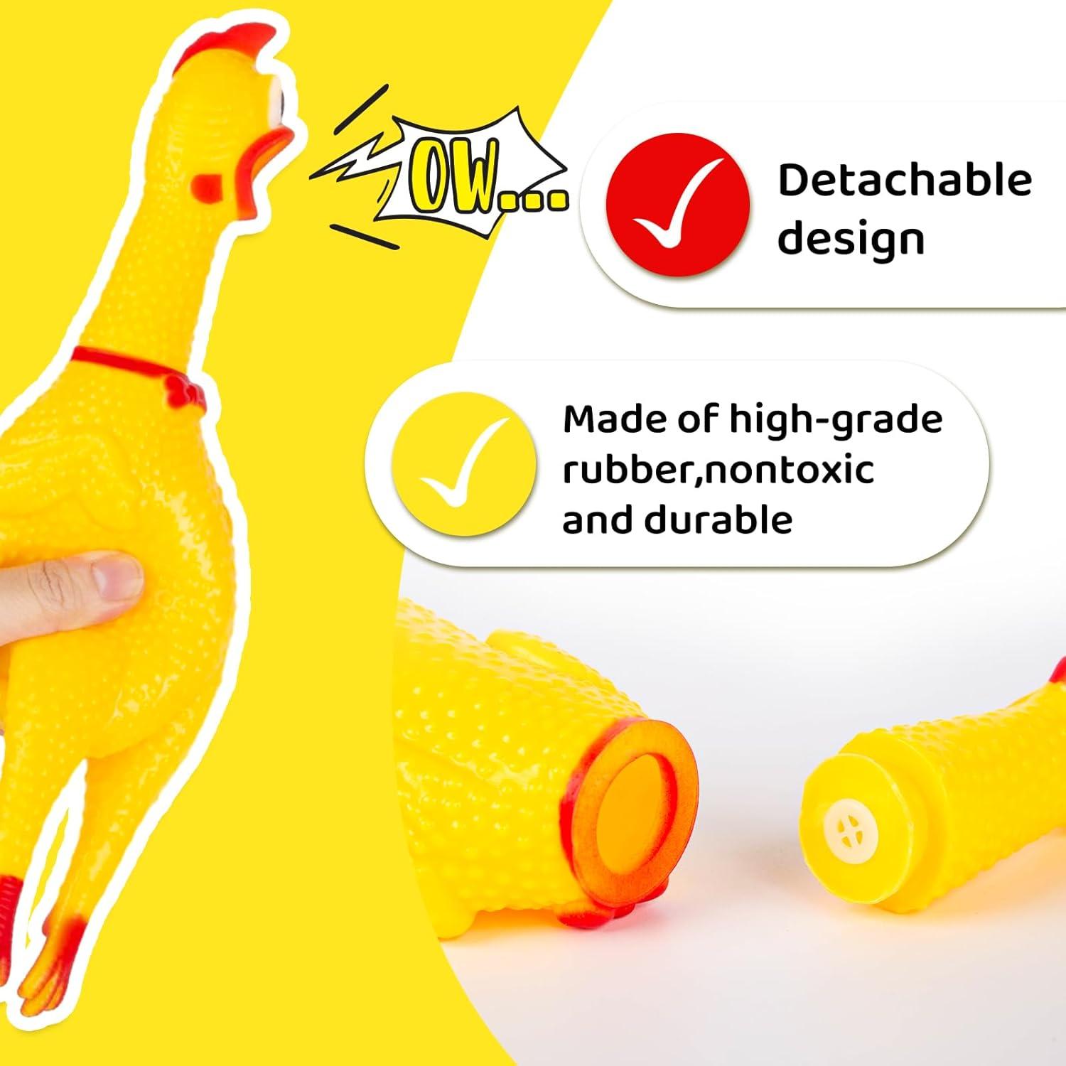 Juguetes de Pollo de Goma MCPINKY - 3 Piezas para Perros