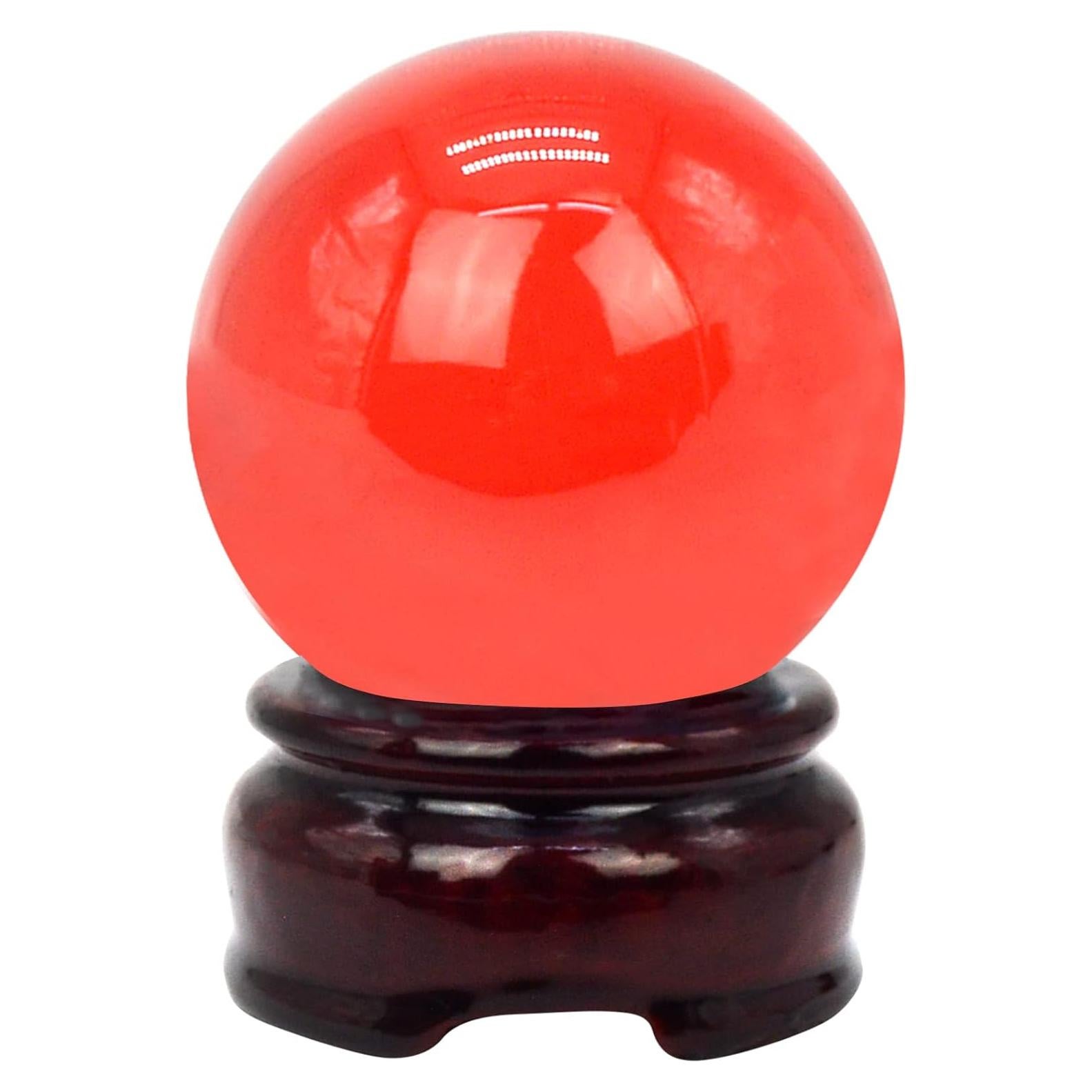 Bola de Cristal Feng Shui 50mm Roja Decorativa