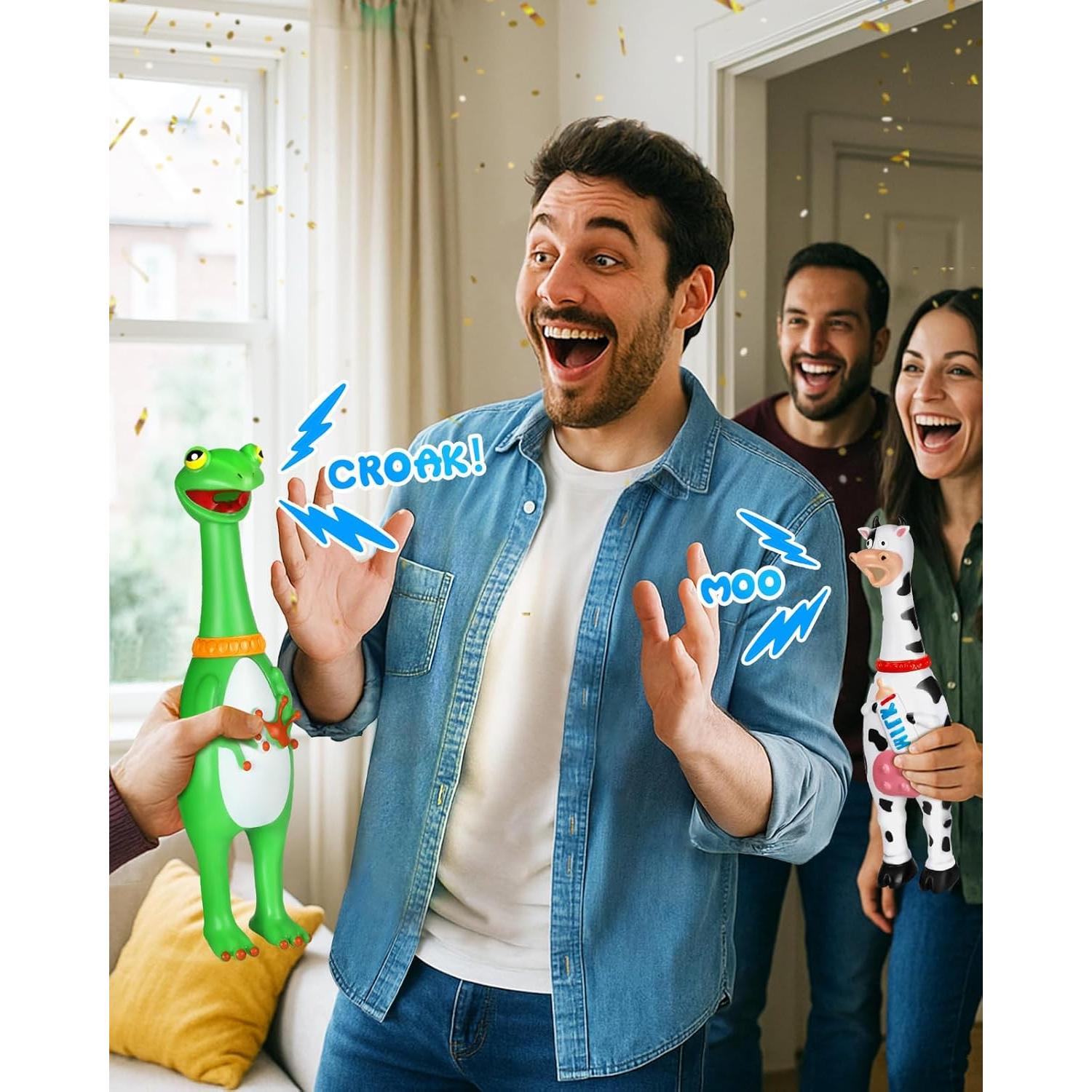 Juguete Squeaky Pollo de Goma Swooflia 30.48 cm - 2-Pack