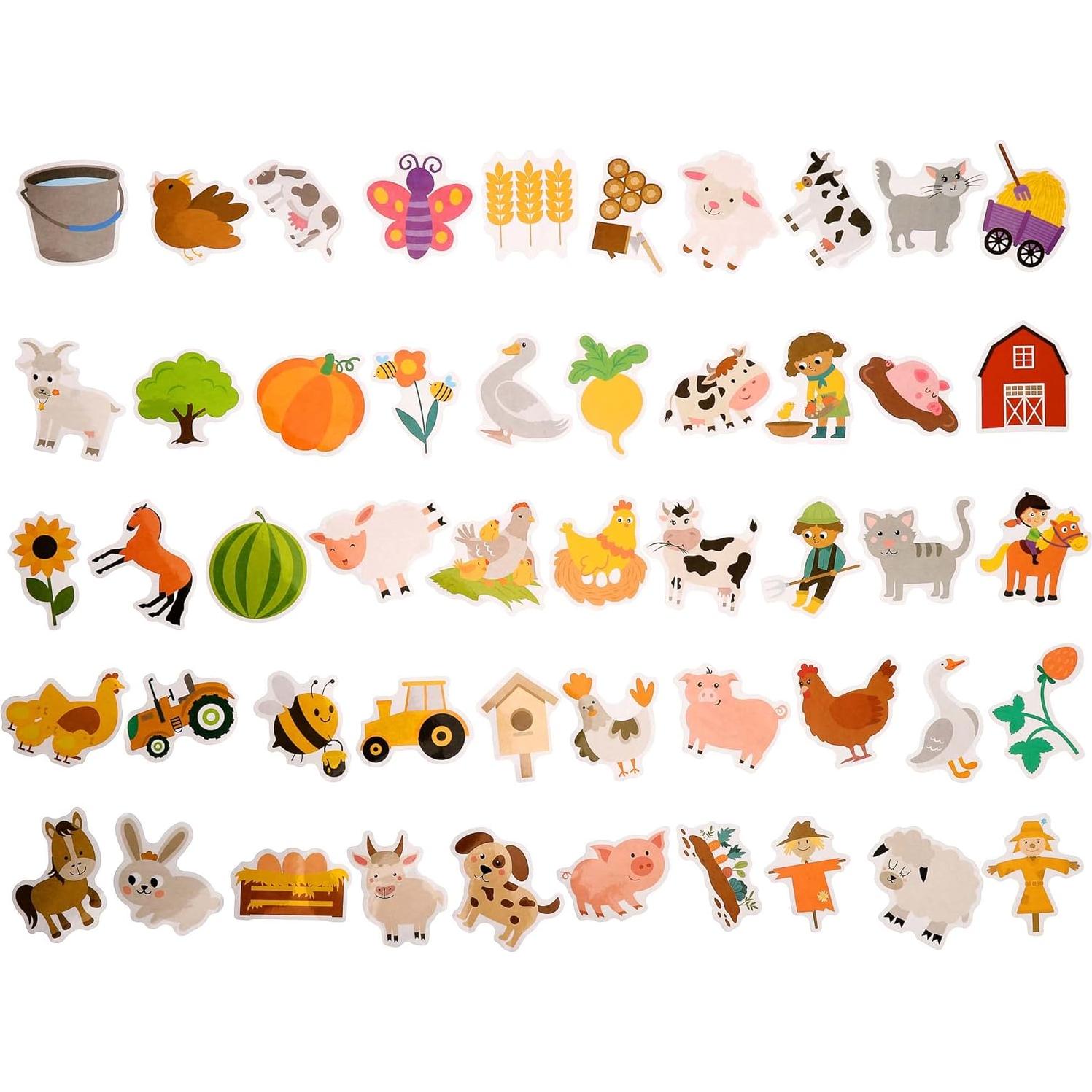 Calcomanías de Animales de Granja Cleverplay - 100 Piezas