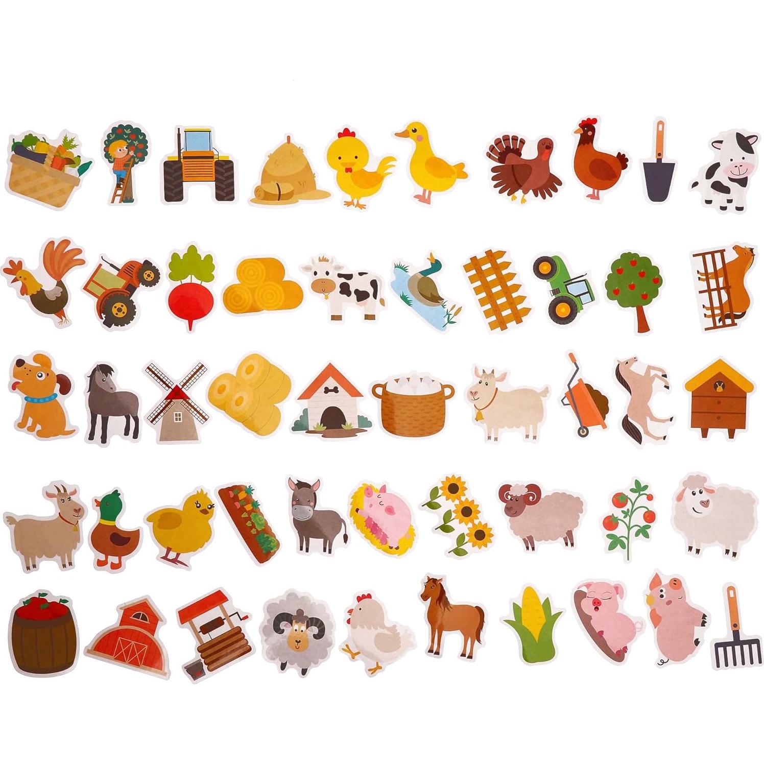 Calcomanías de Animales de Granja Cleverplay - 100 Piezas